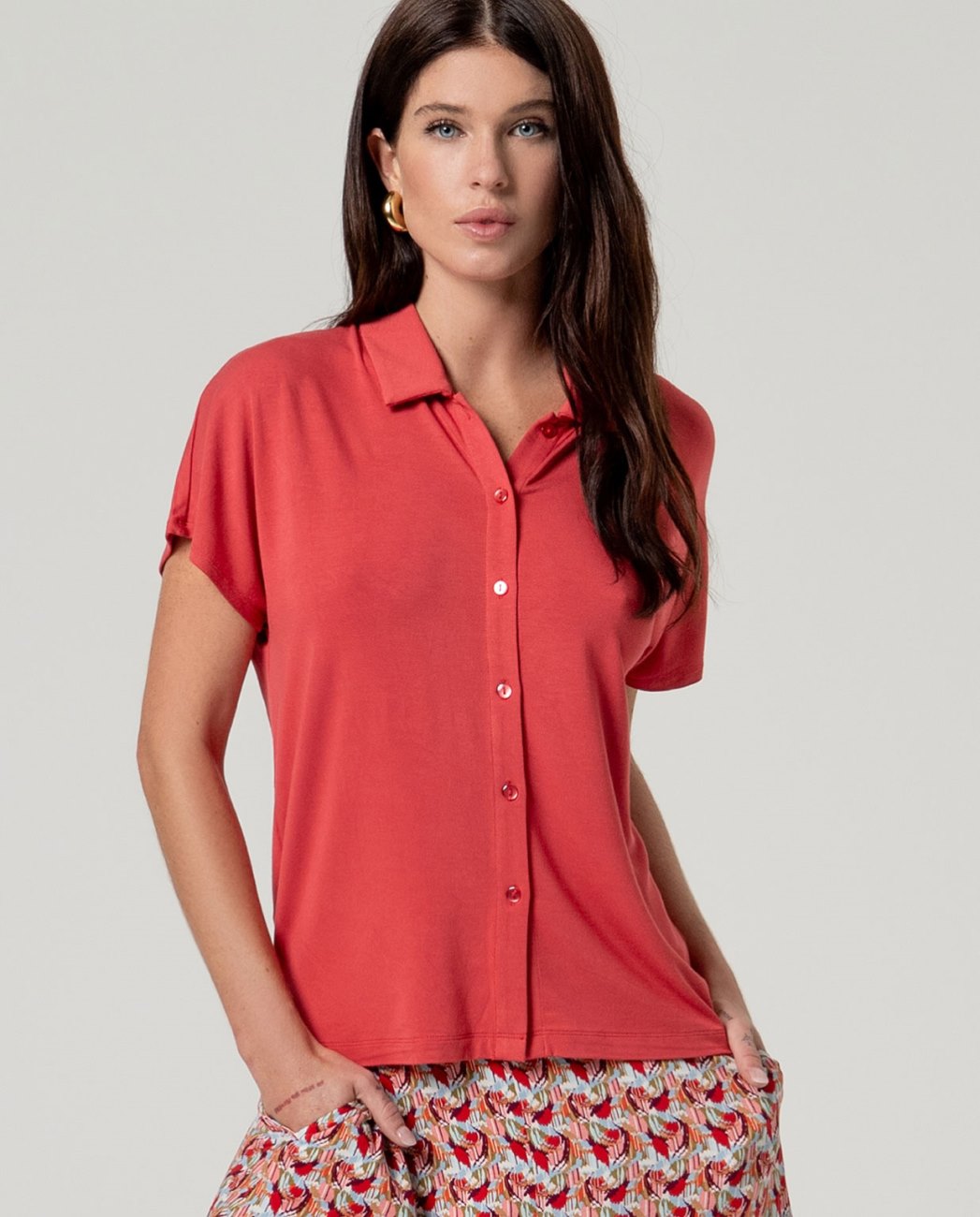 Camicia maniche corte Rossa