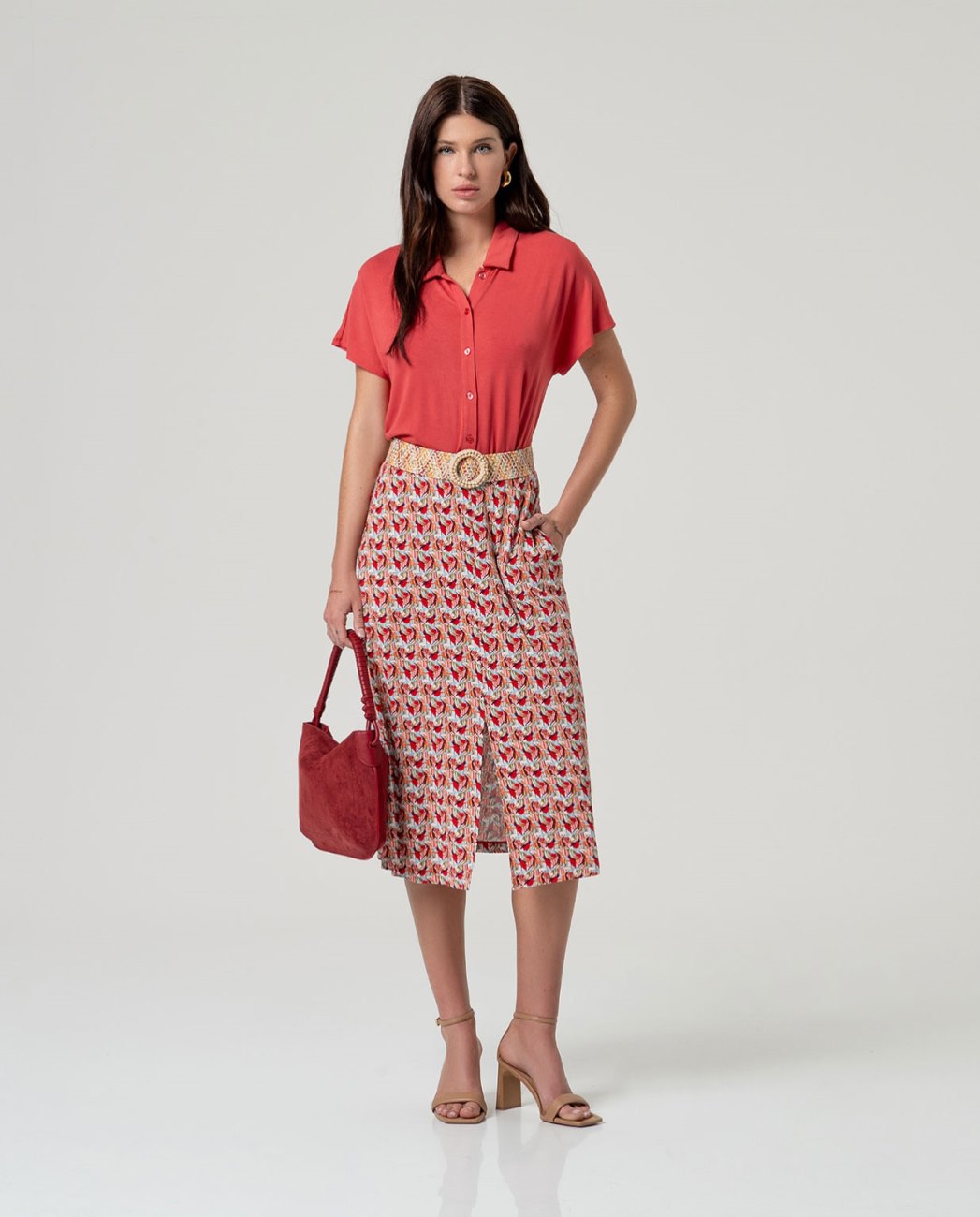 Camicia maniche corte Rossa