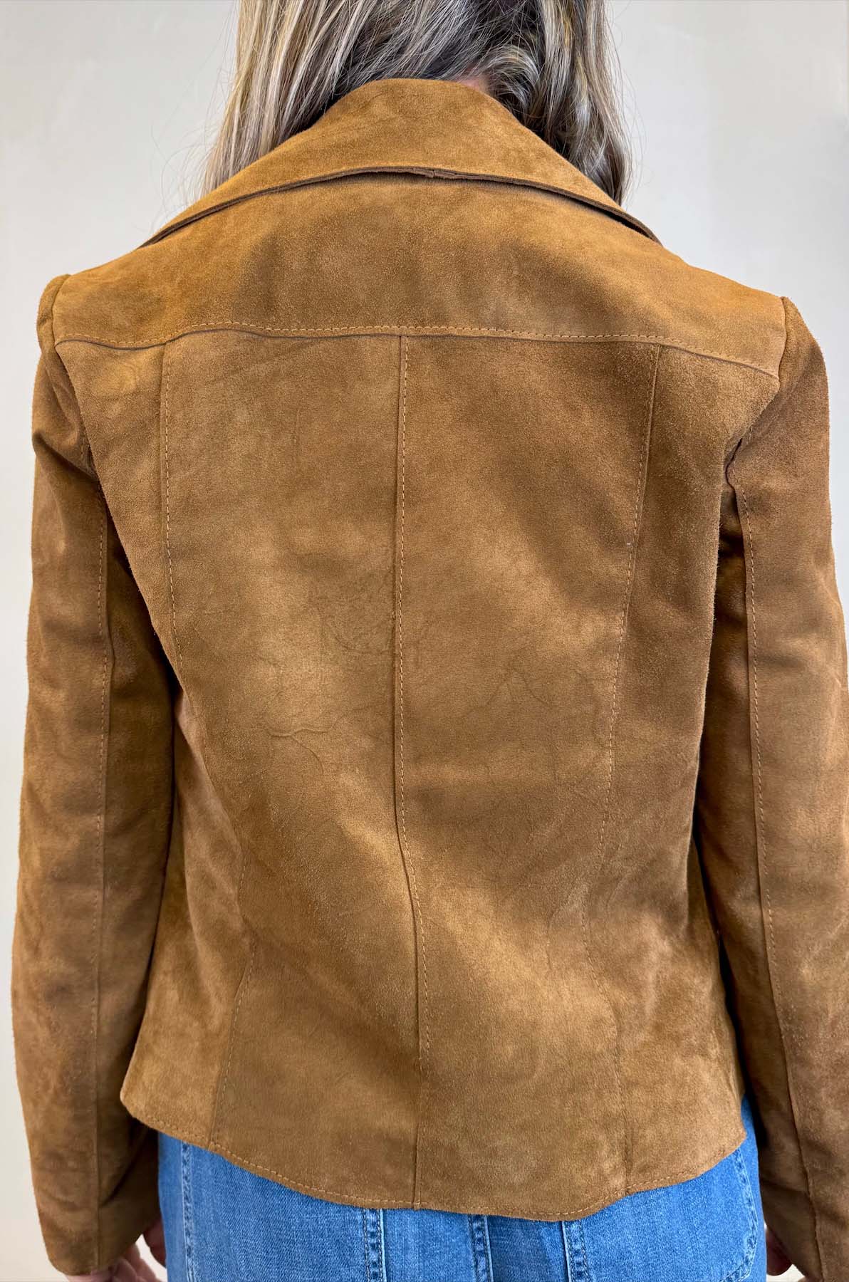 Giacca chiodo in camoscio