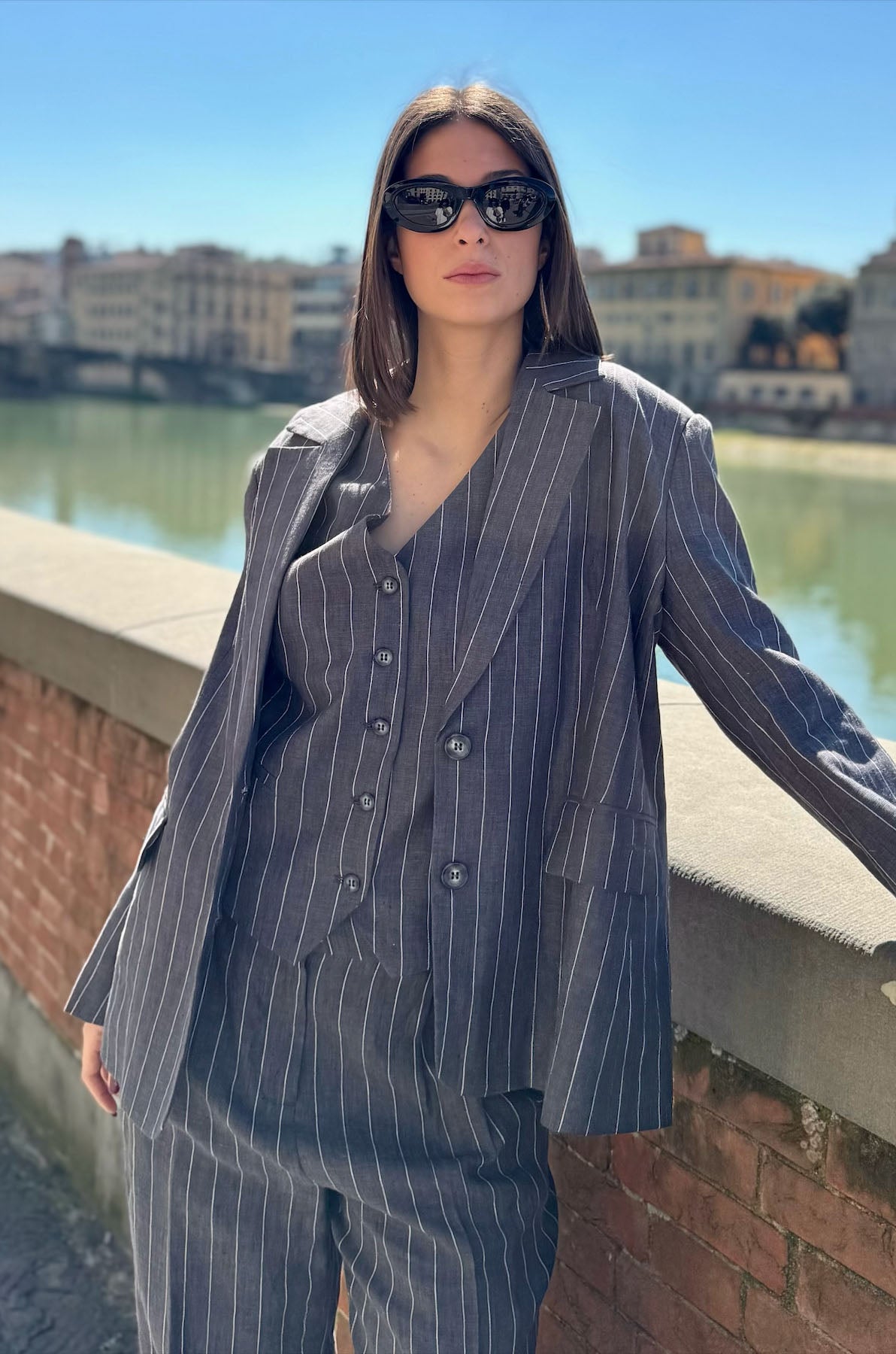 Giacca Gessata in Lino