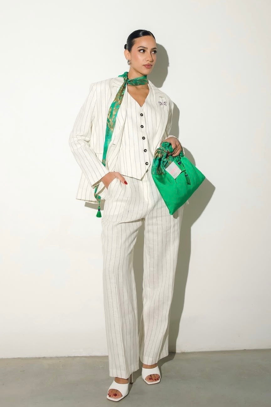 Gilet Gessato in Lino