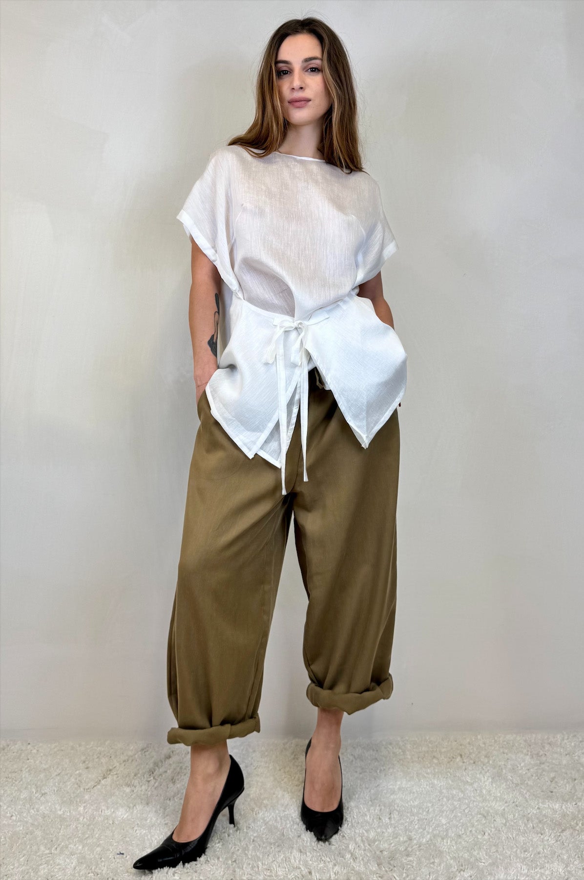 Pantalone Baggy Effetto Raso