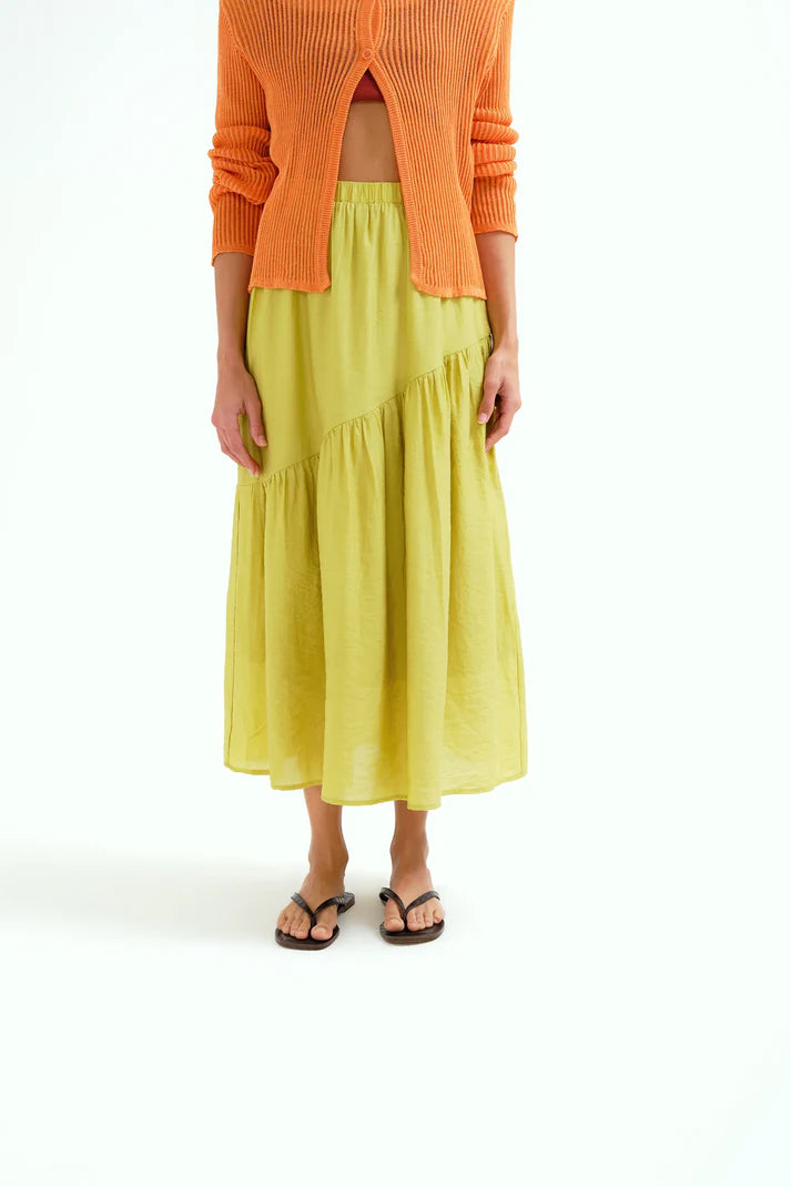 Gonna balza in tralice verde