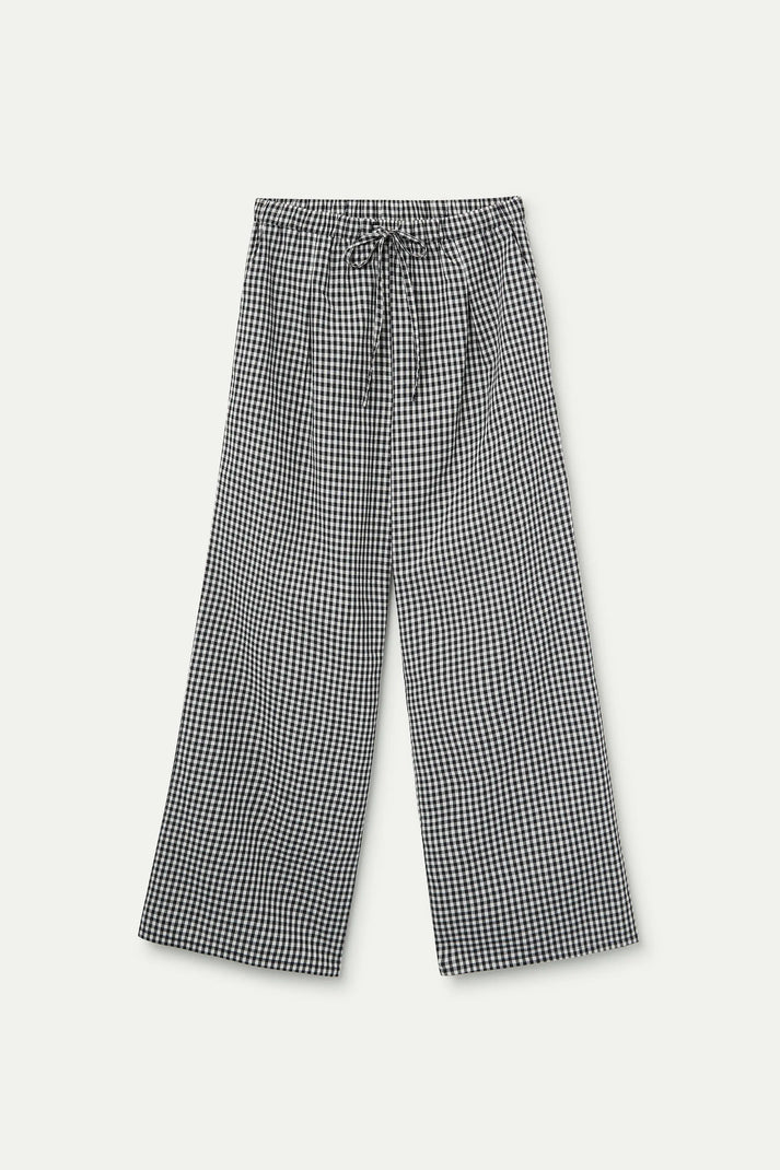 Pantalone vichy nero a quadri