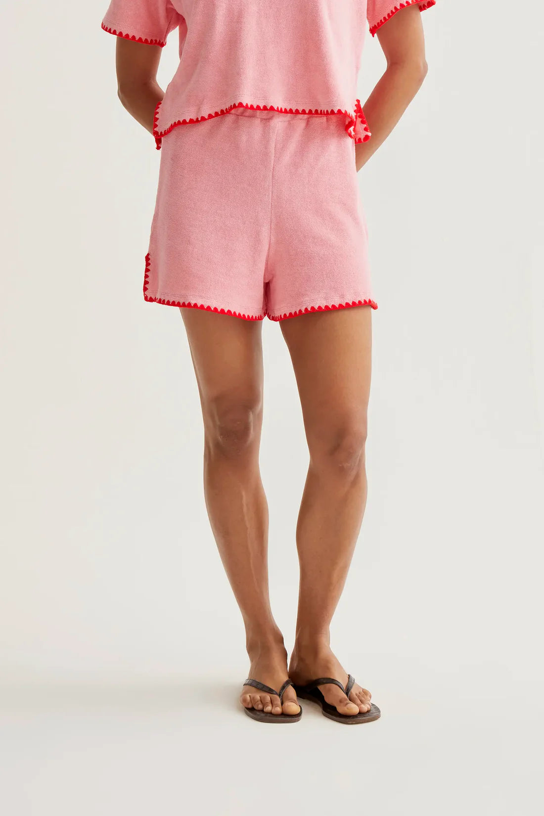 Shorts spugna rosa
