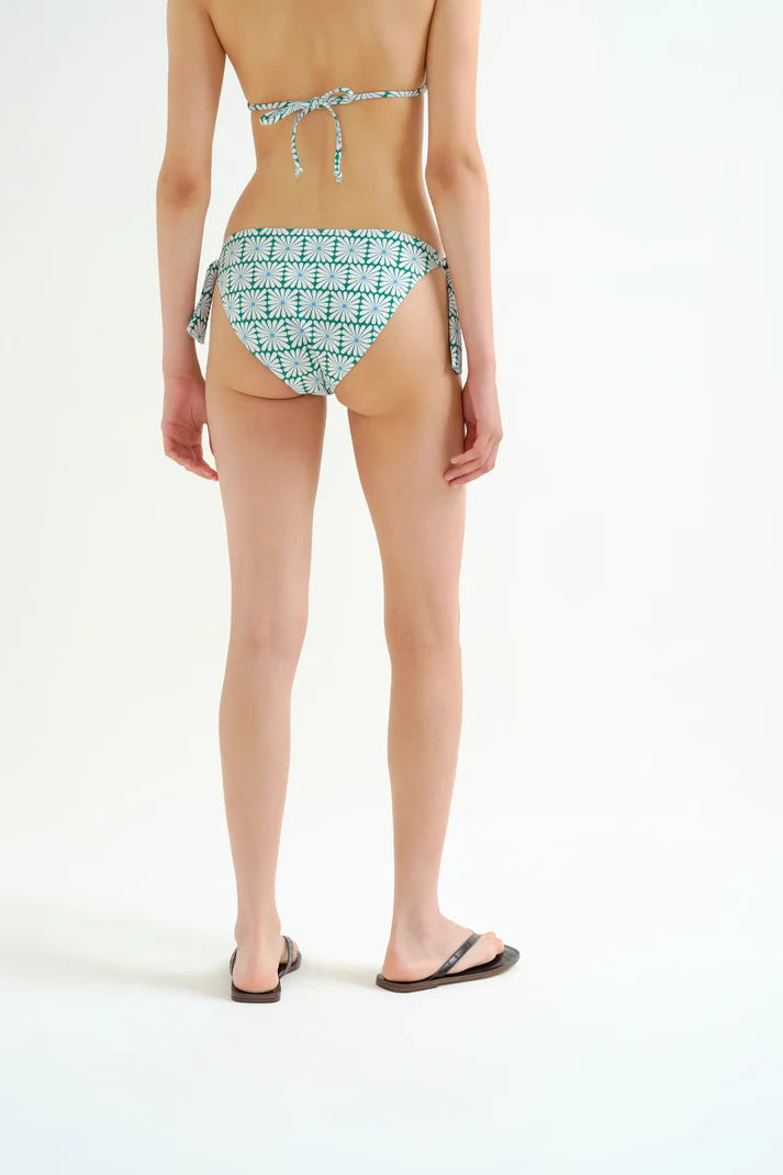 Slip bikini con chiusura a laccio e stampa floreale