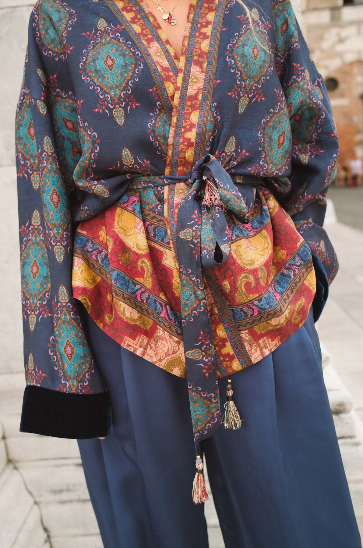 Giacca kimono gemme con cintura
