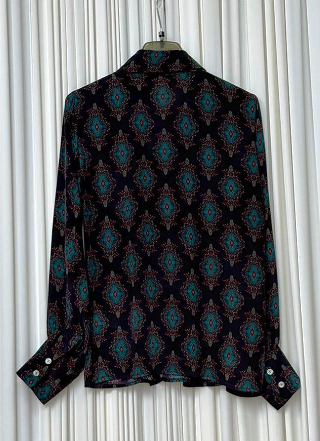 Camicia fiocco fantasia gemme