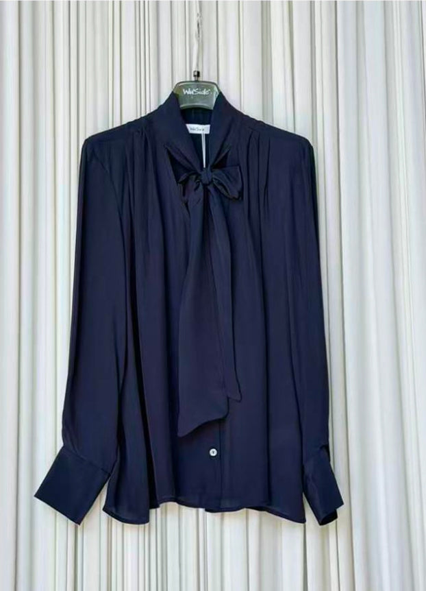 Camicia viscosa tinta unita fiocco