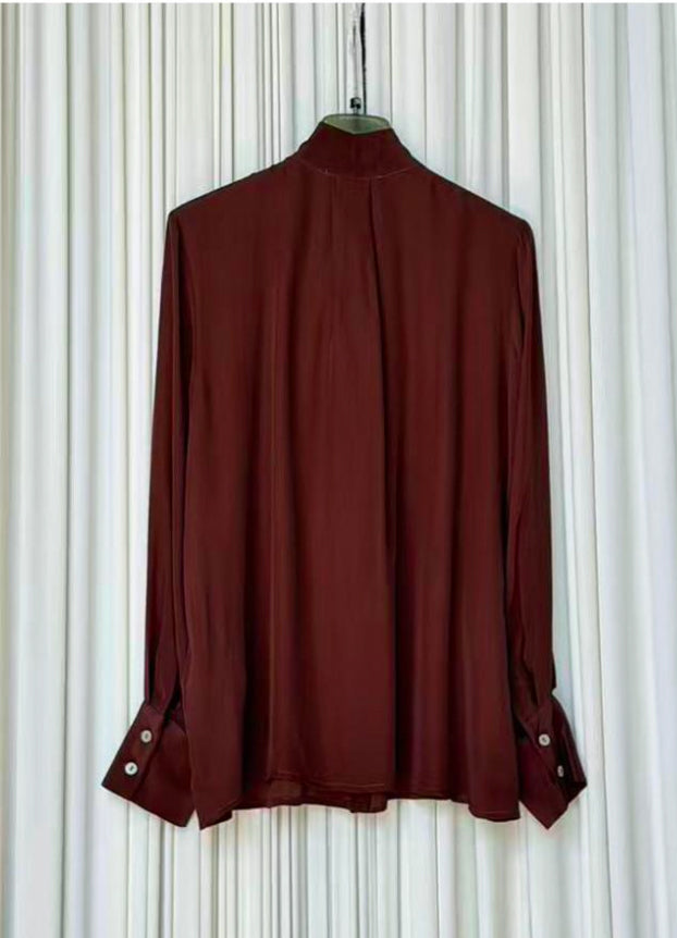 Camicia viscosa tinta unita fiocco