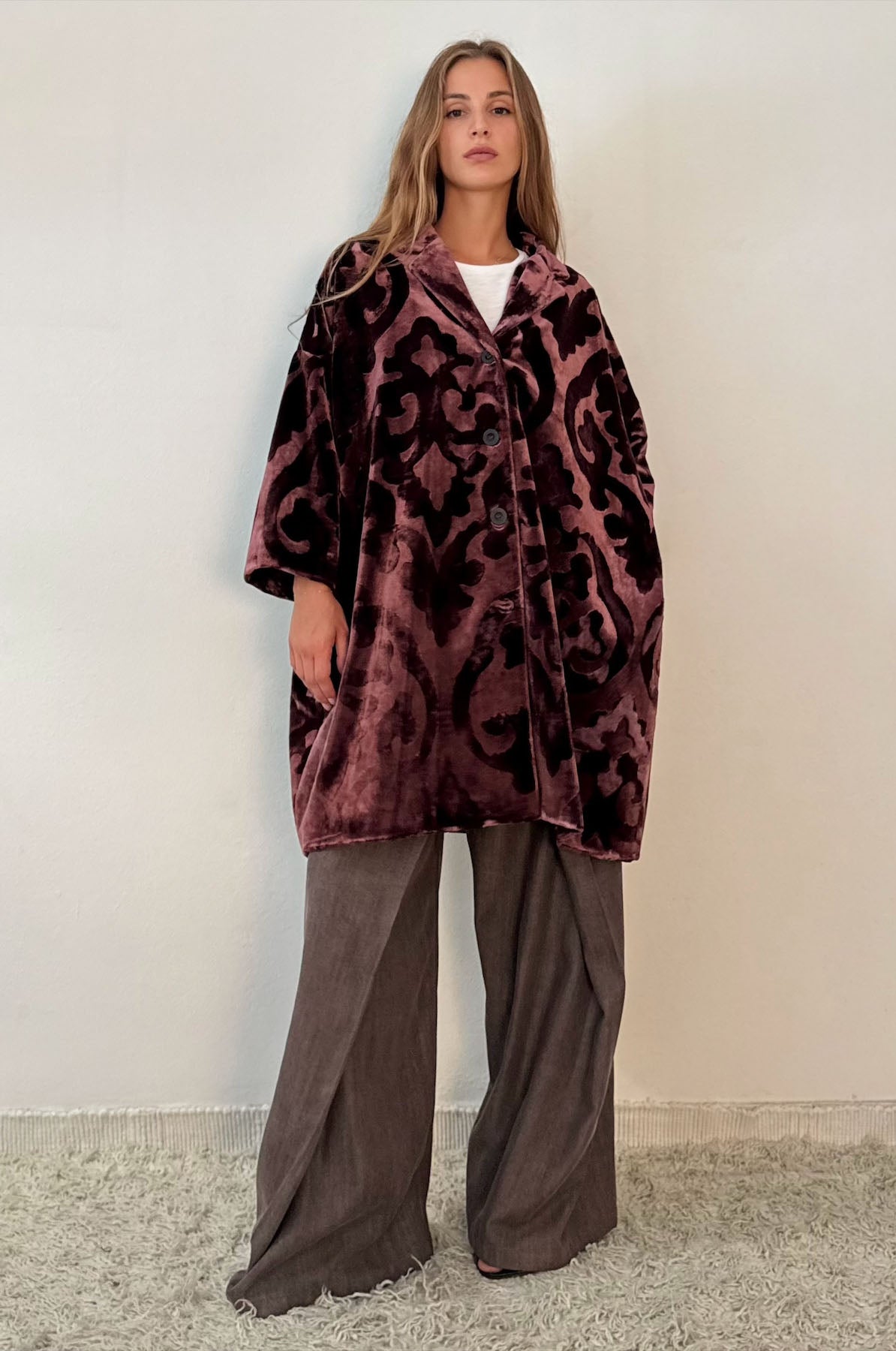 Giacca Kimono Velluto Jacquard