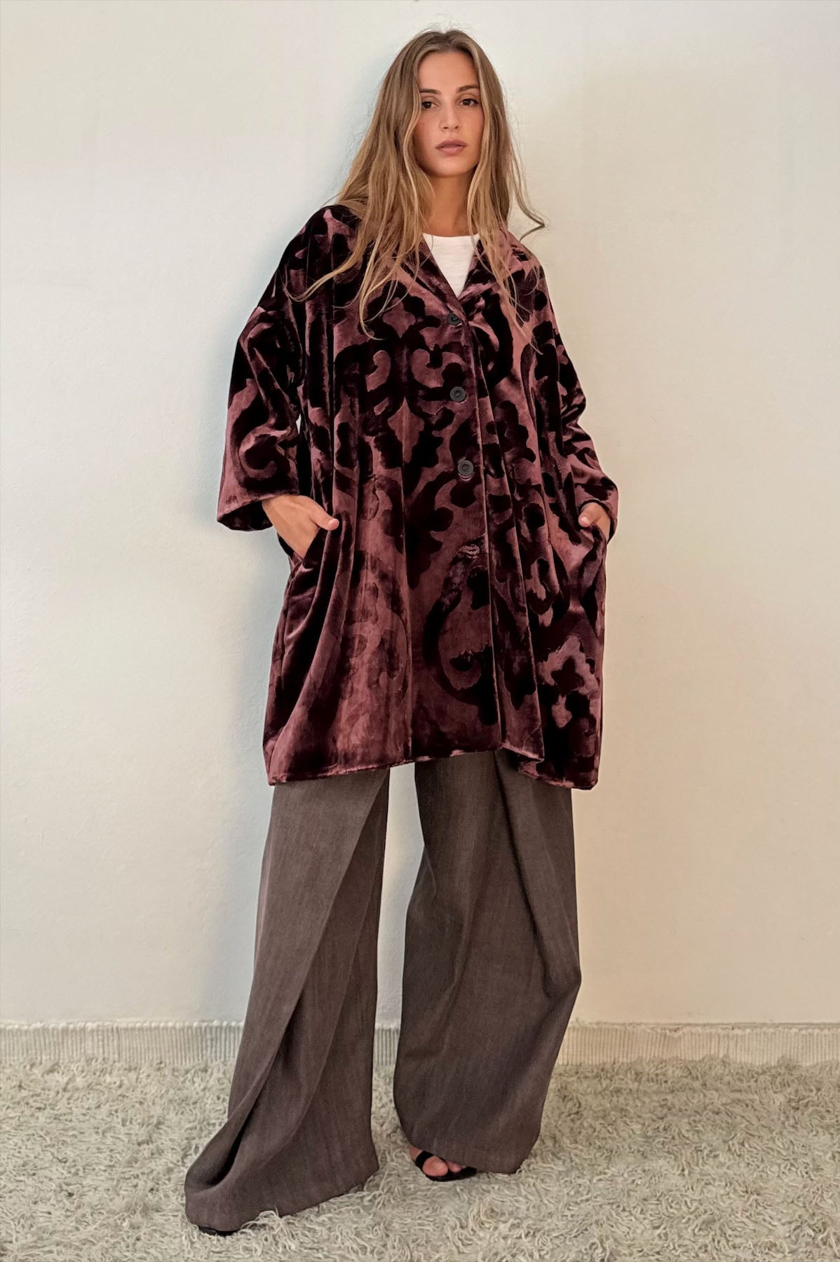 Giacca Kimono Velluto Jacquard