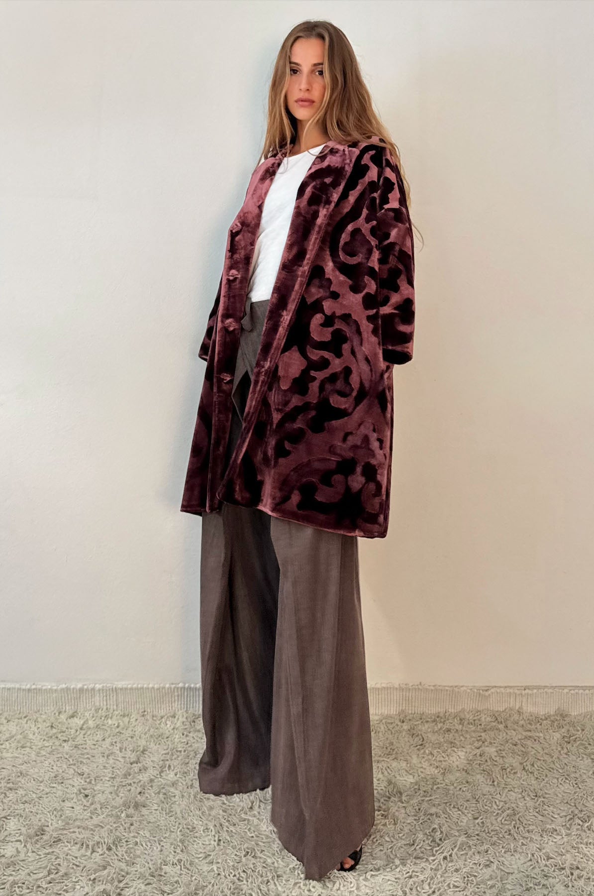 Giacca Kimono Velluto Jacquard