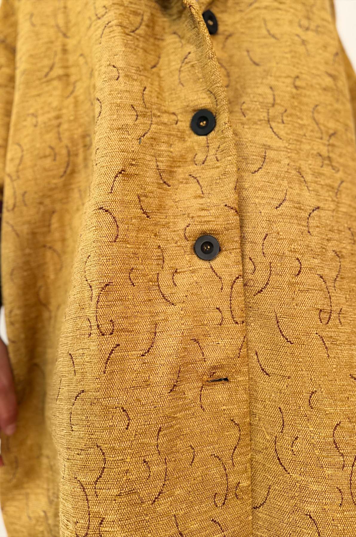 Giacca Kimono Tappezzeria Giallo Senape