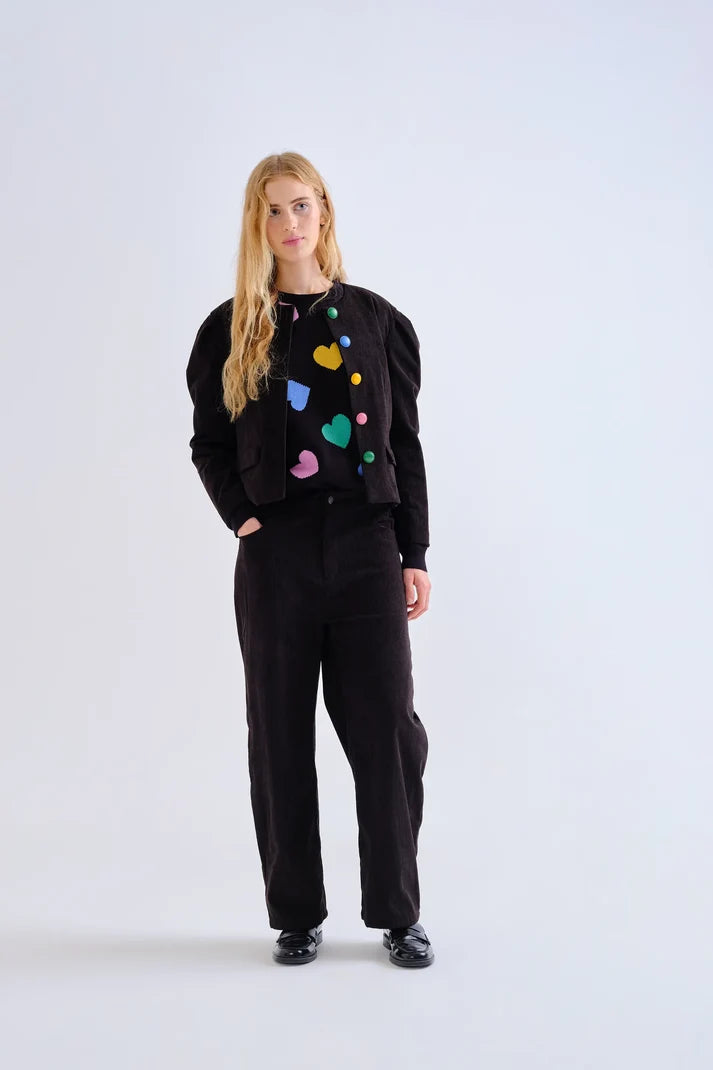 Pantaloni in velluto a coste neri
