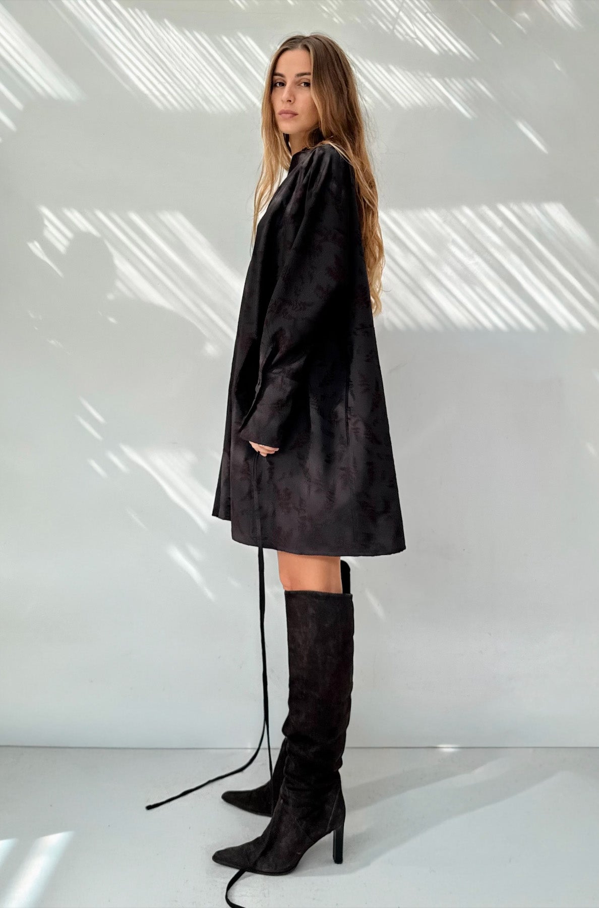 Abito Kimono corto Jacquard Botanico