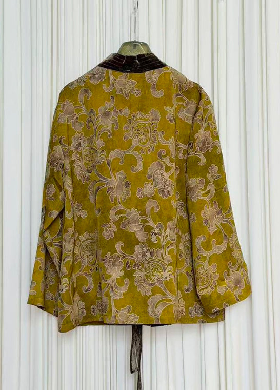 Giacca Kimono Jacquard Senape