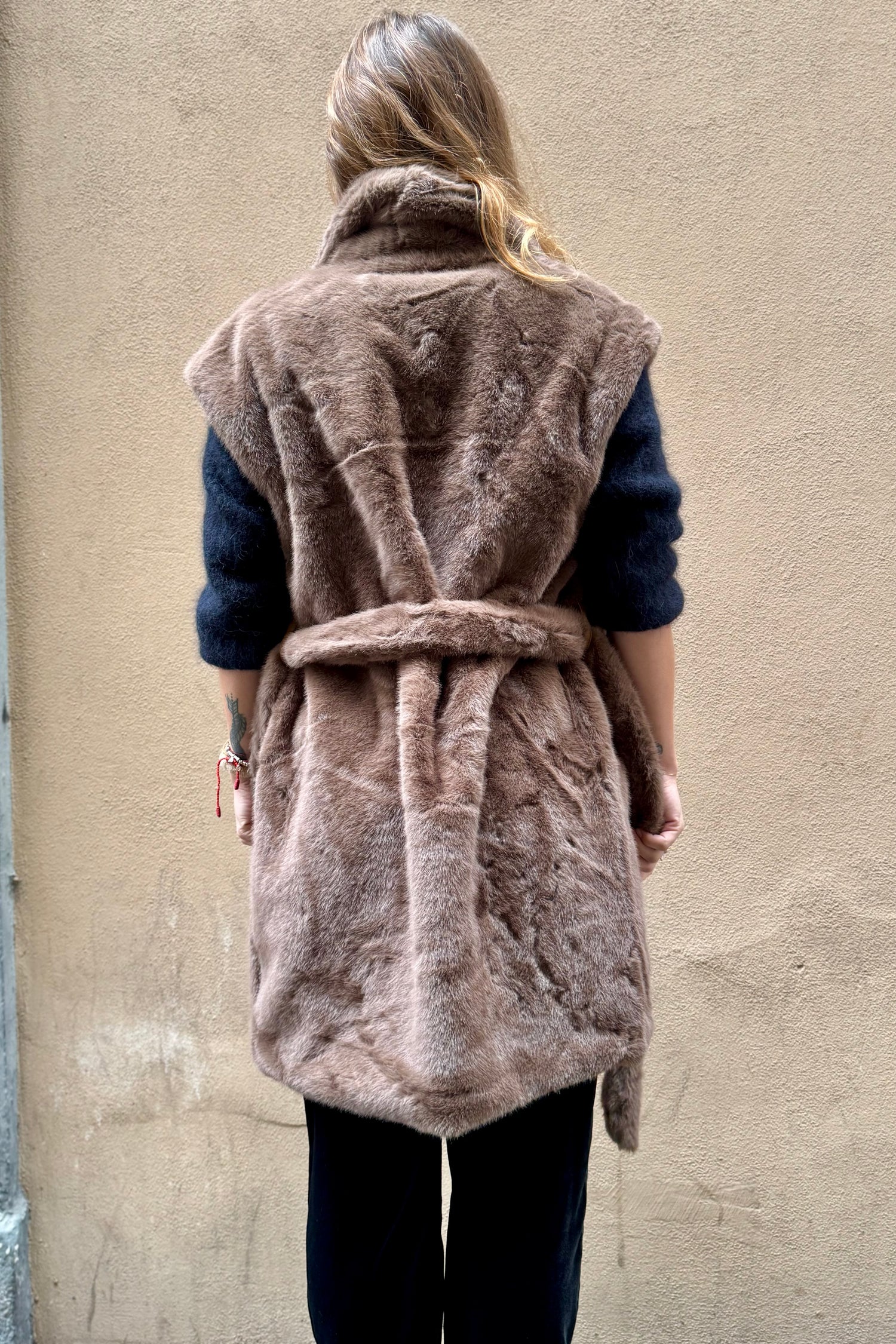 Gilet Lungo Eco Pelliccia