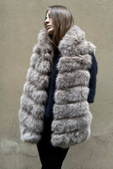 Gilet Cappuccio Eco Pelliccia
