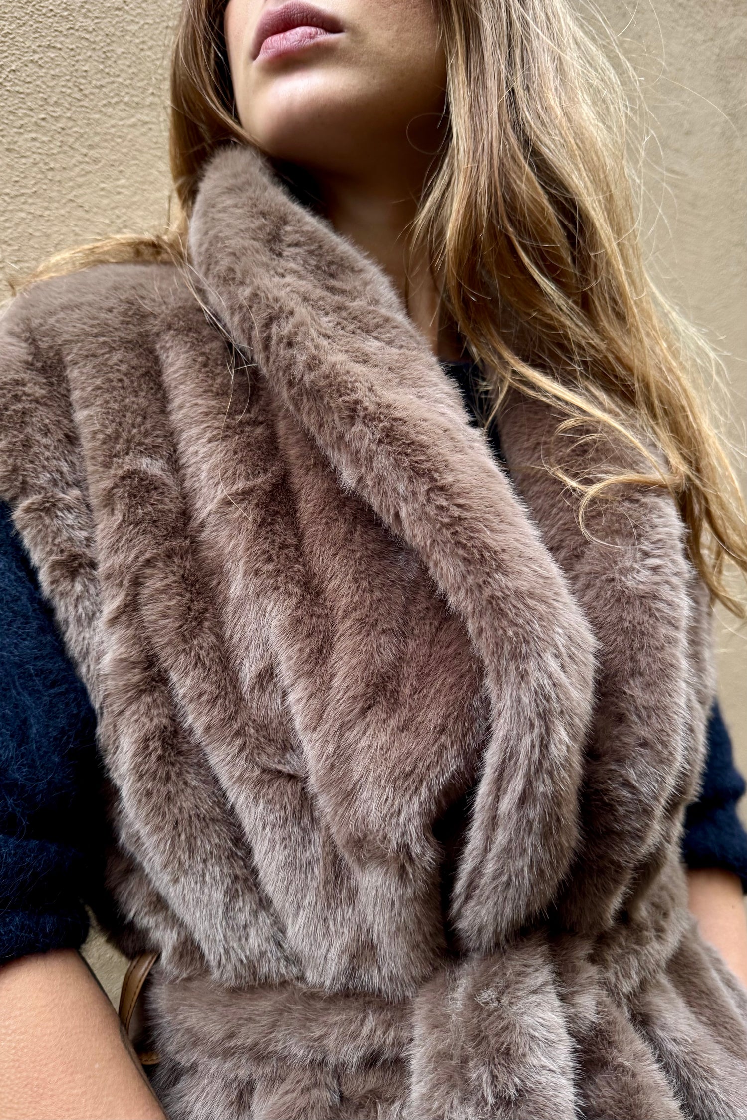 Gilet Lungo Eco Pelliccia