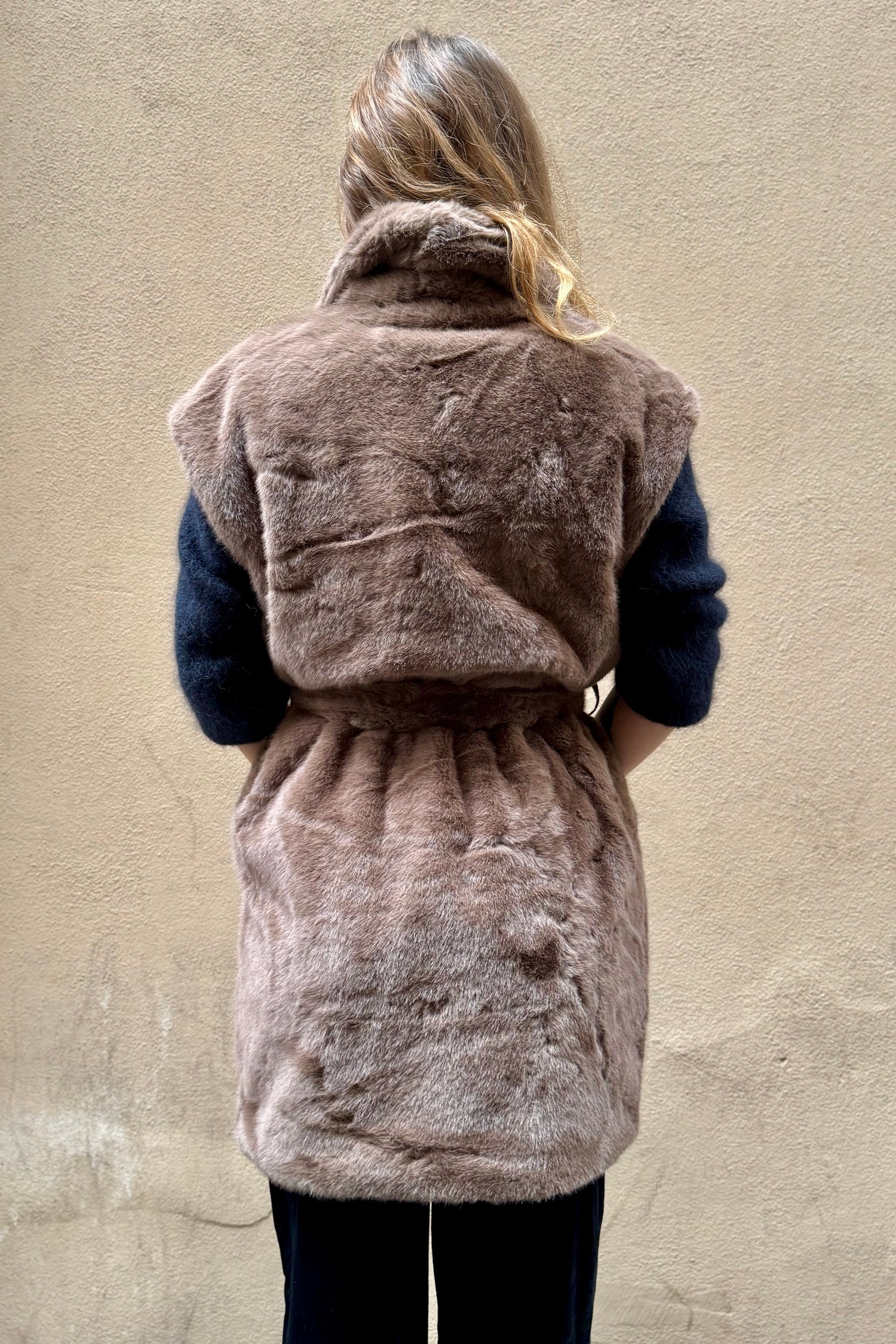 Gilet Lungo Eco Pelliccia