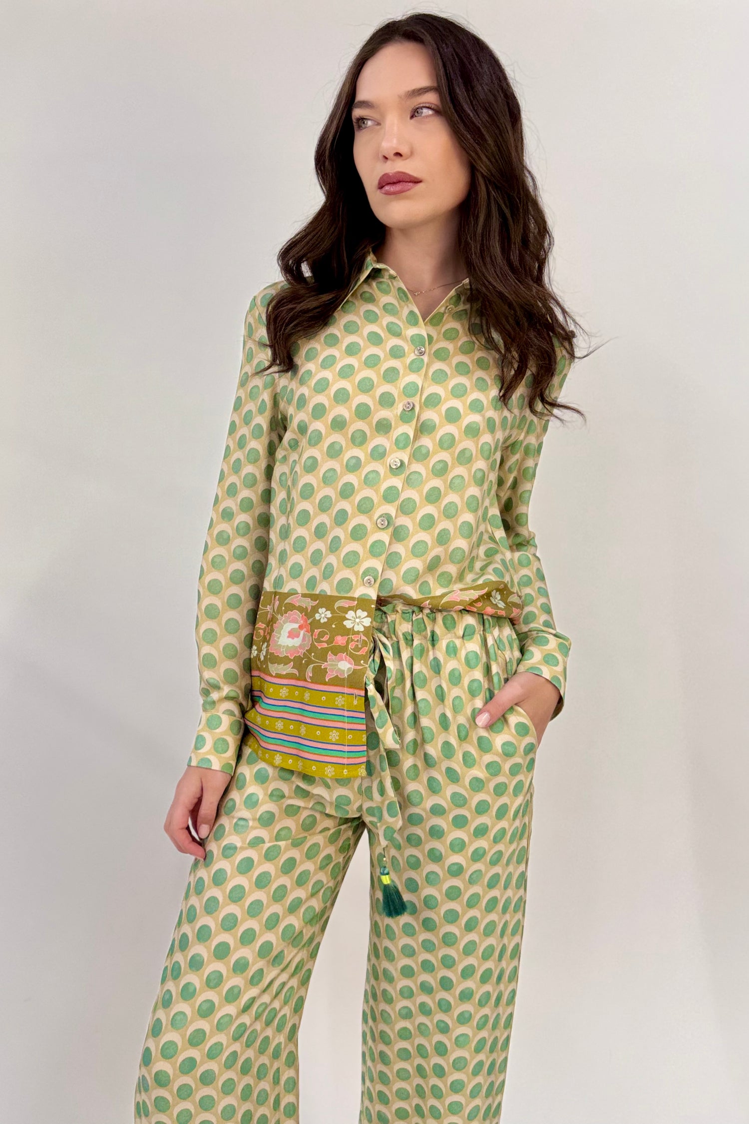 Pantalone Viscosa Fantasia Geometrica