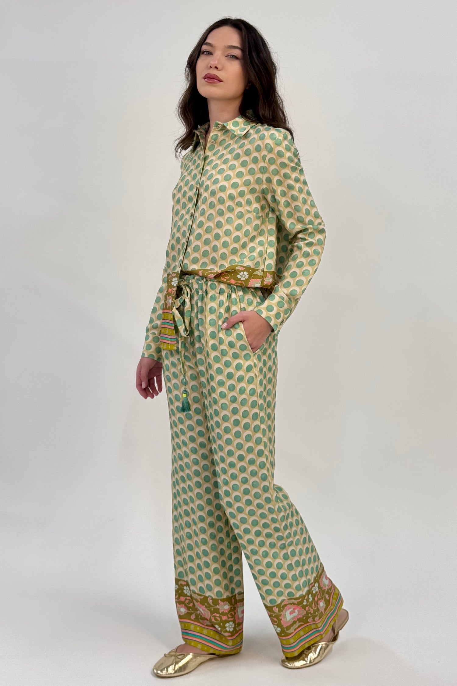 Pantalone Viscosa Fantasia Geometrica