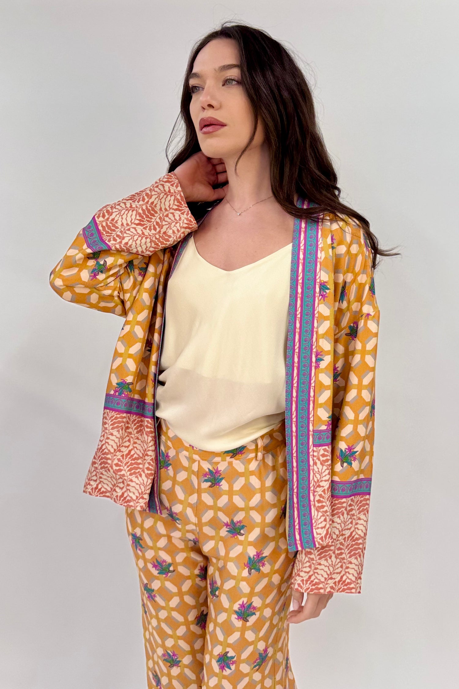 Giacca Kimono Fantasia Geometrica