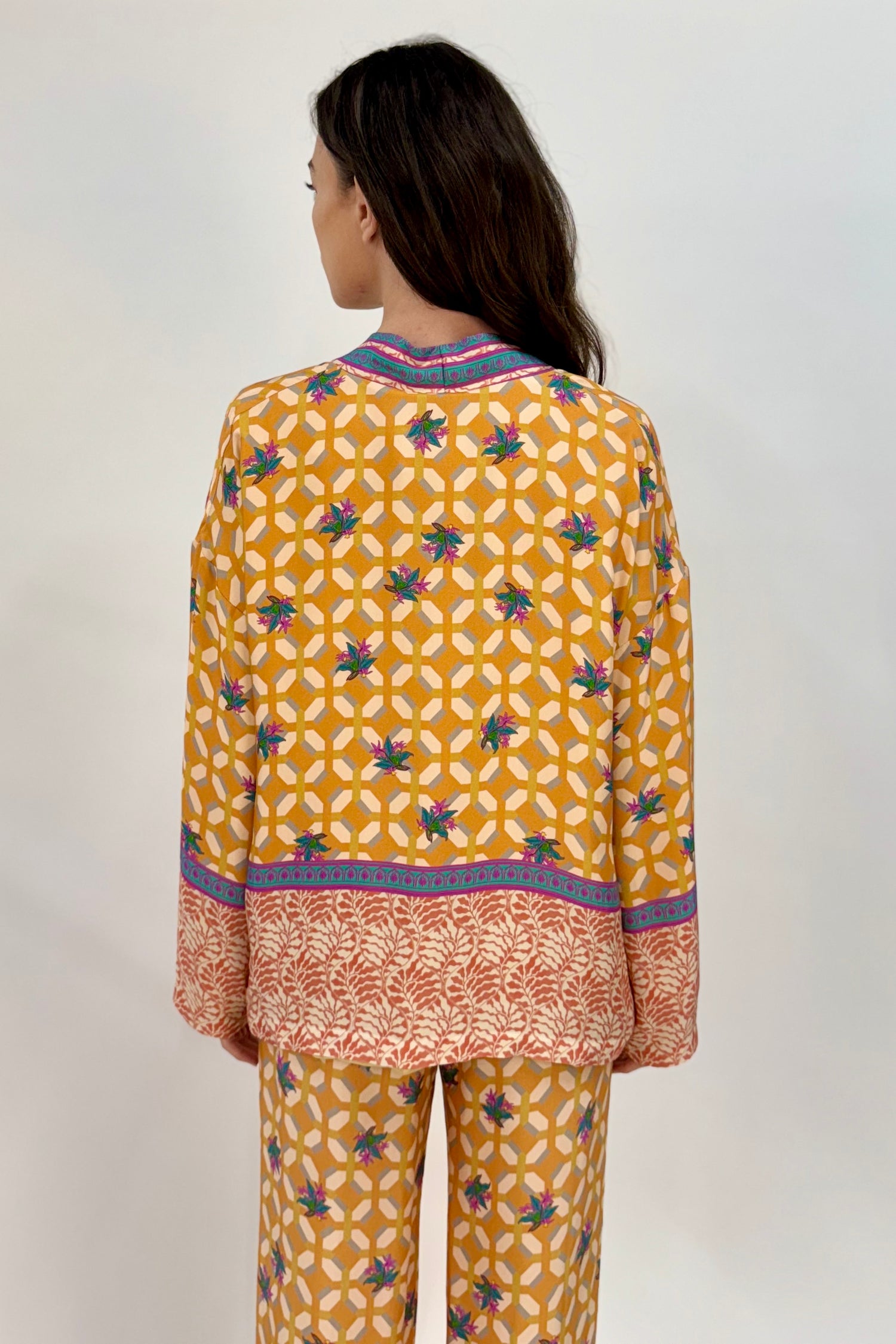 Giacca Kimono Fantasia Geometrica
