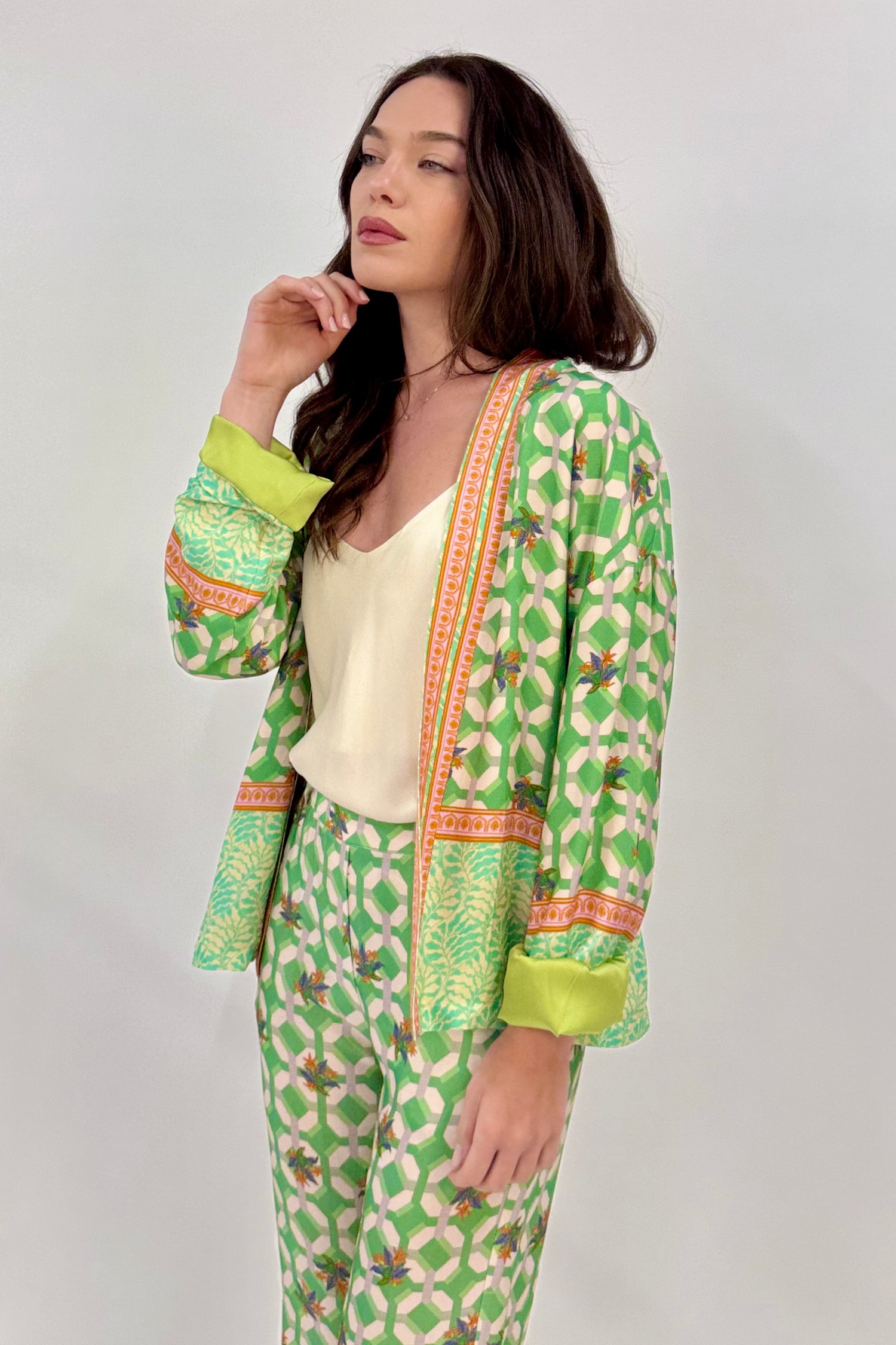 Giacca Kimono Fantasia Geometrica