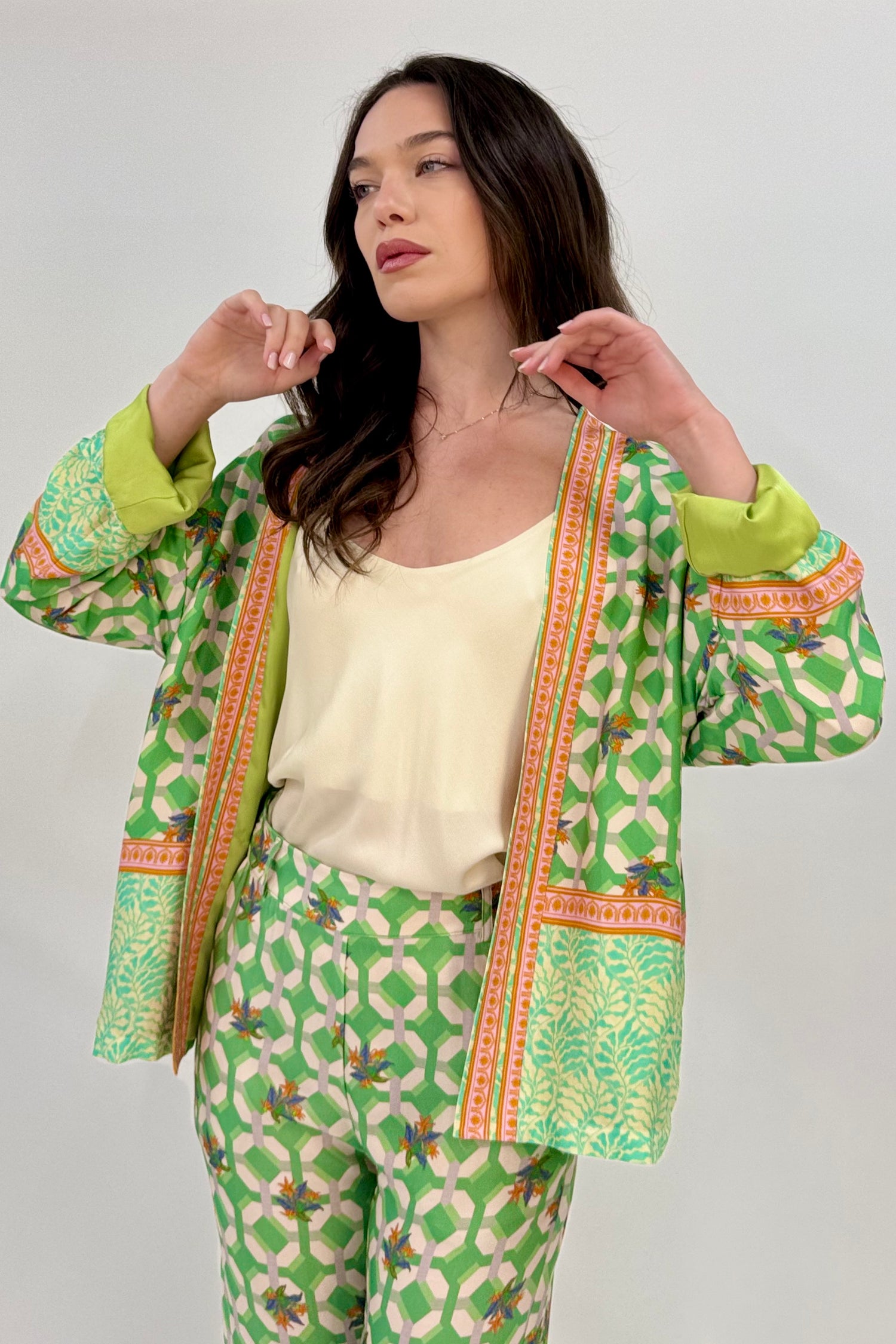Giacca Kimono Fantasia Geometrica