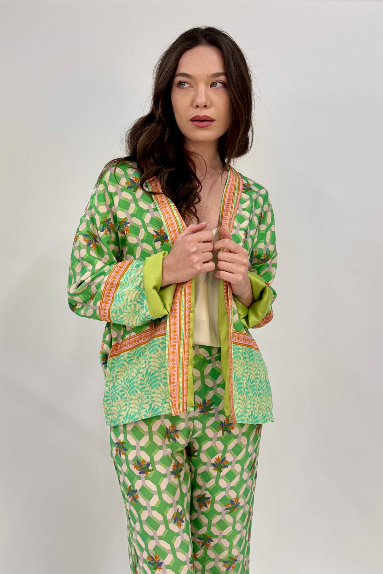 Giacca Kimono Fantasia Geometrica