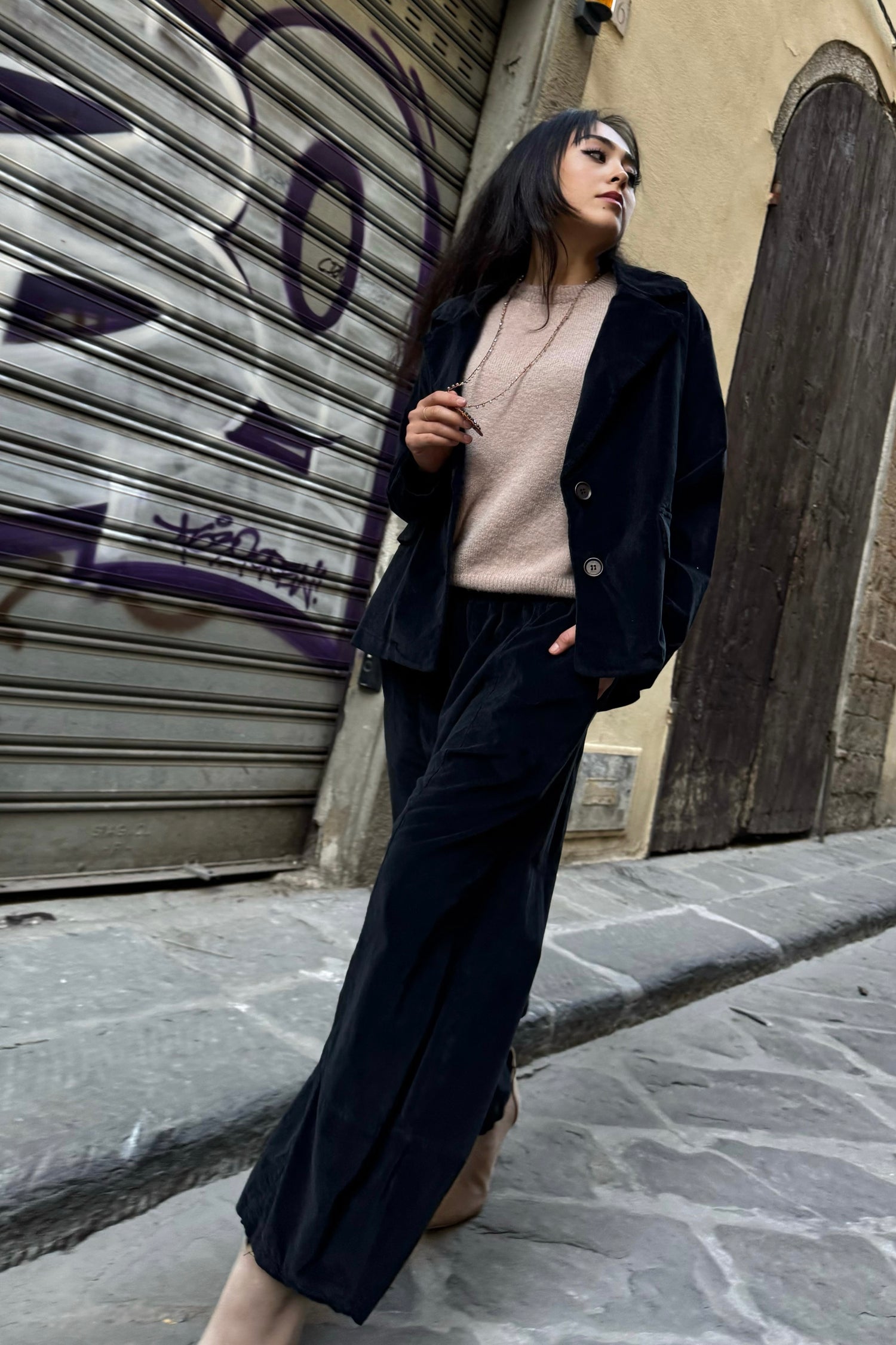 Pantalone Gaucho Velluto Liscio