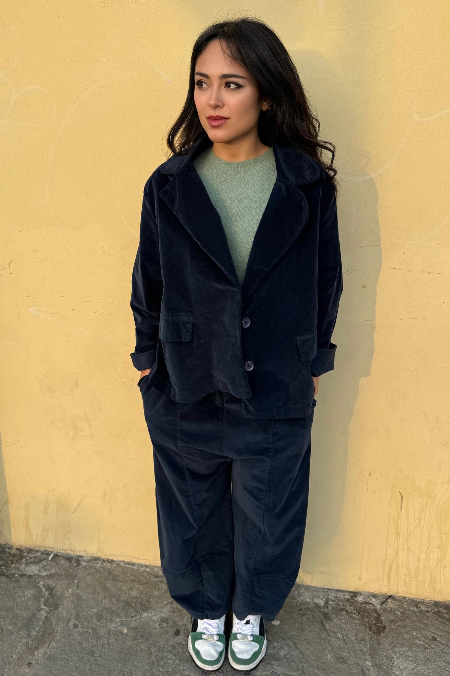 Blazer Svasato Velluto Liscio