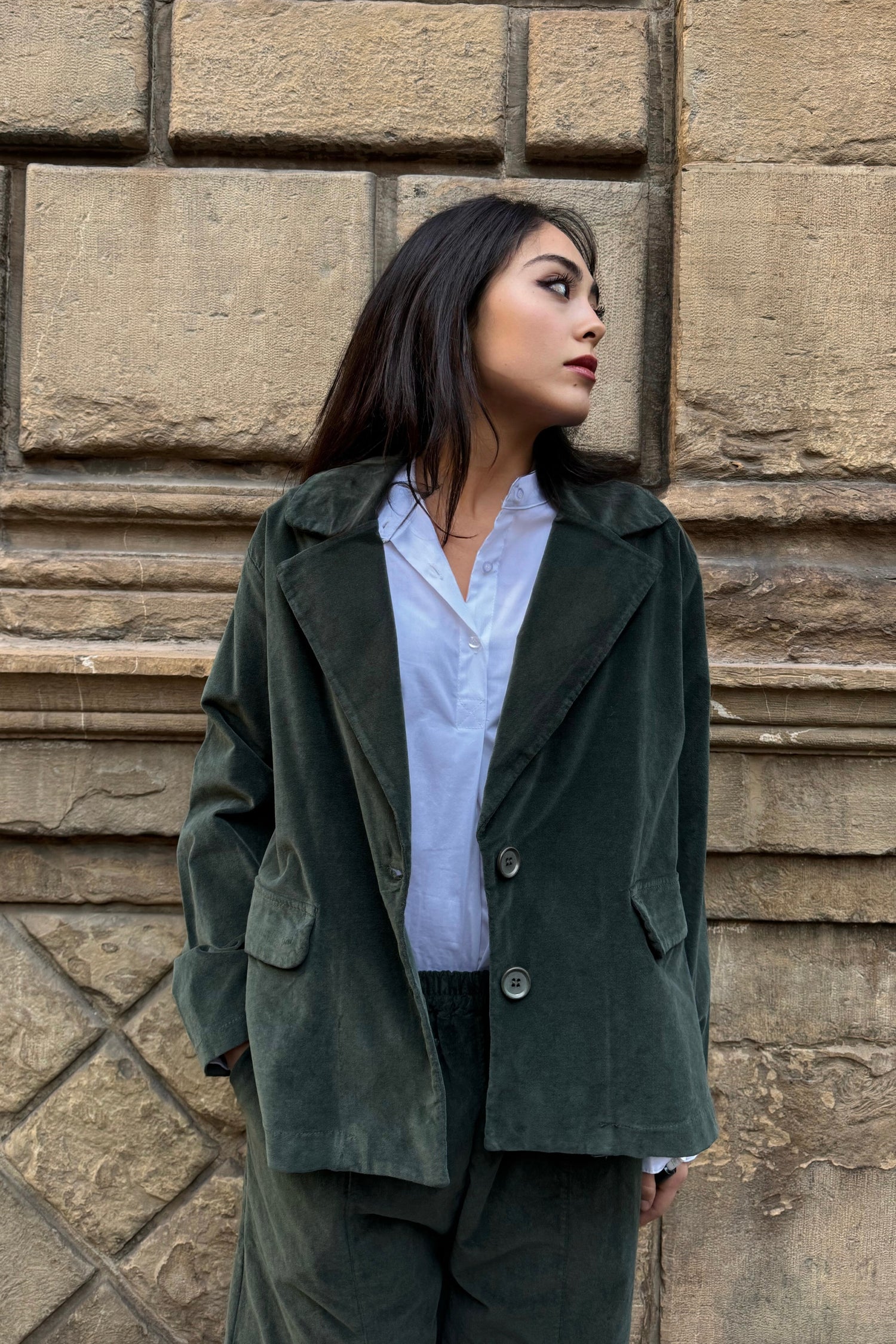 Blazer Svasato Velluto Liscio