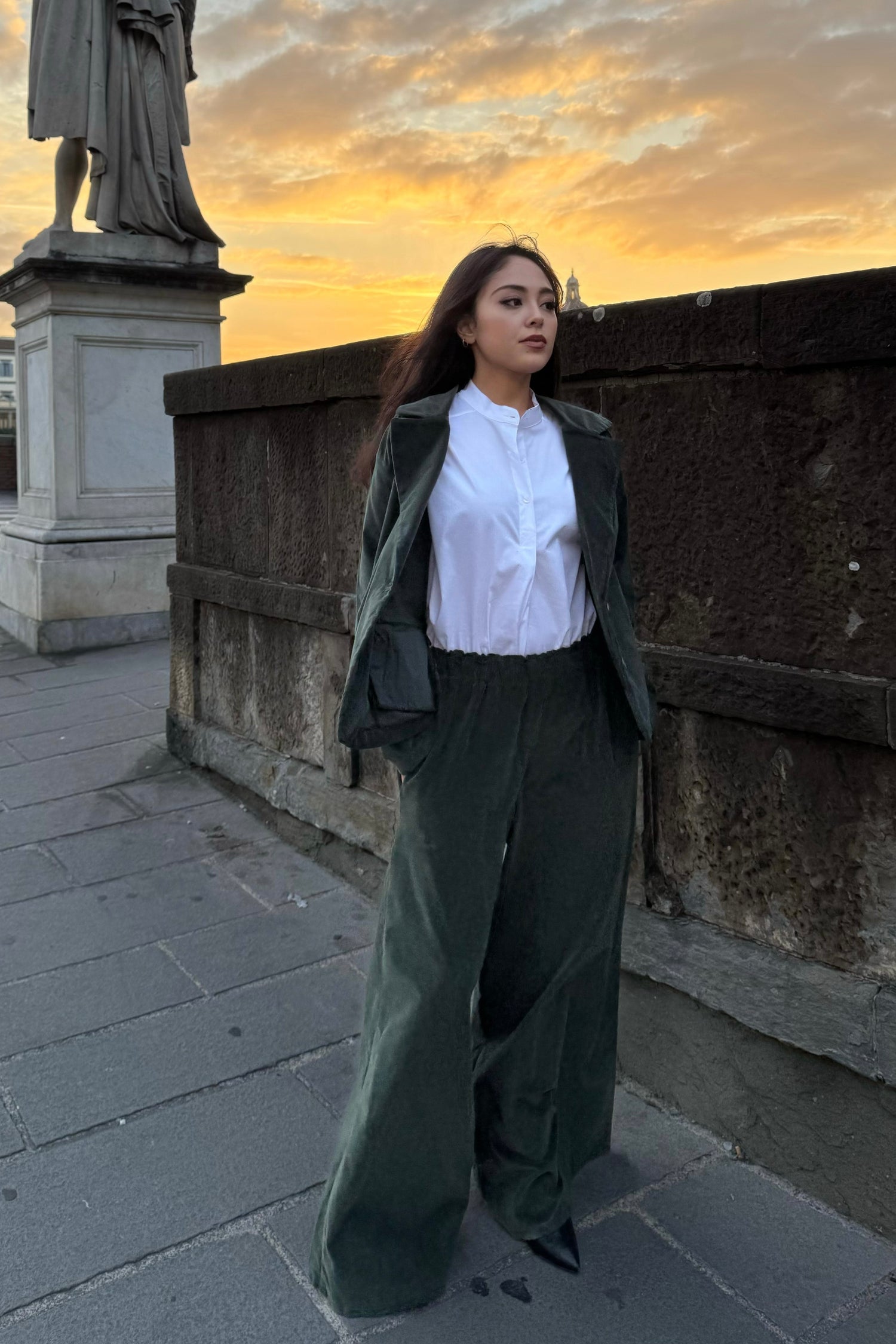 Pantalone Palazzo Velluto Liscio