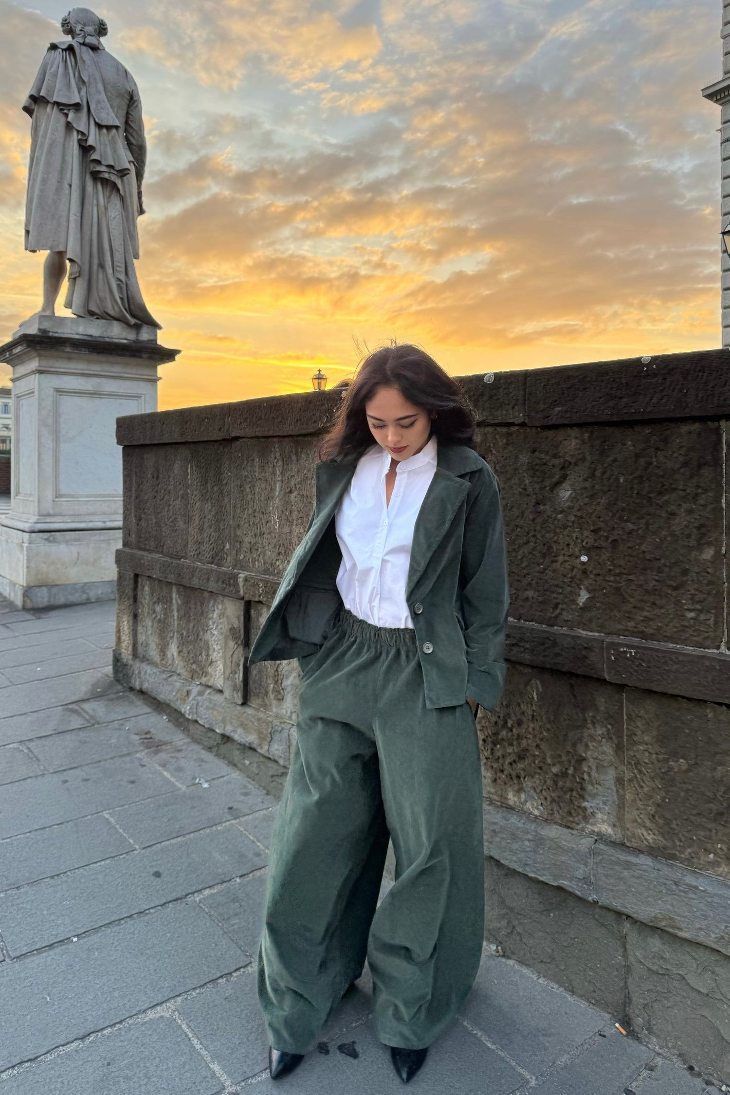 Pantalone Palazzo Velluto Liscio