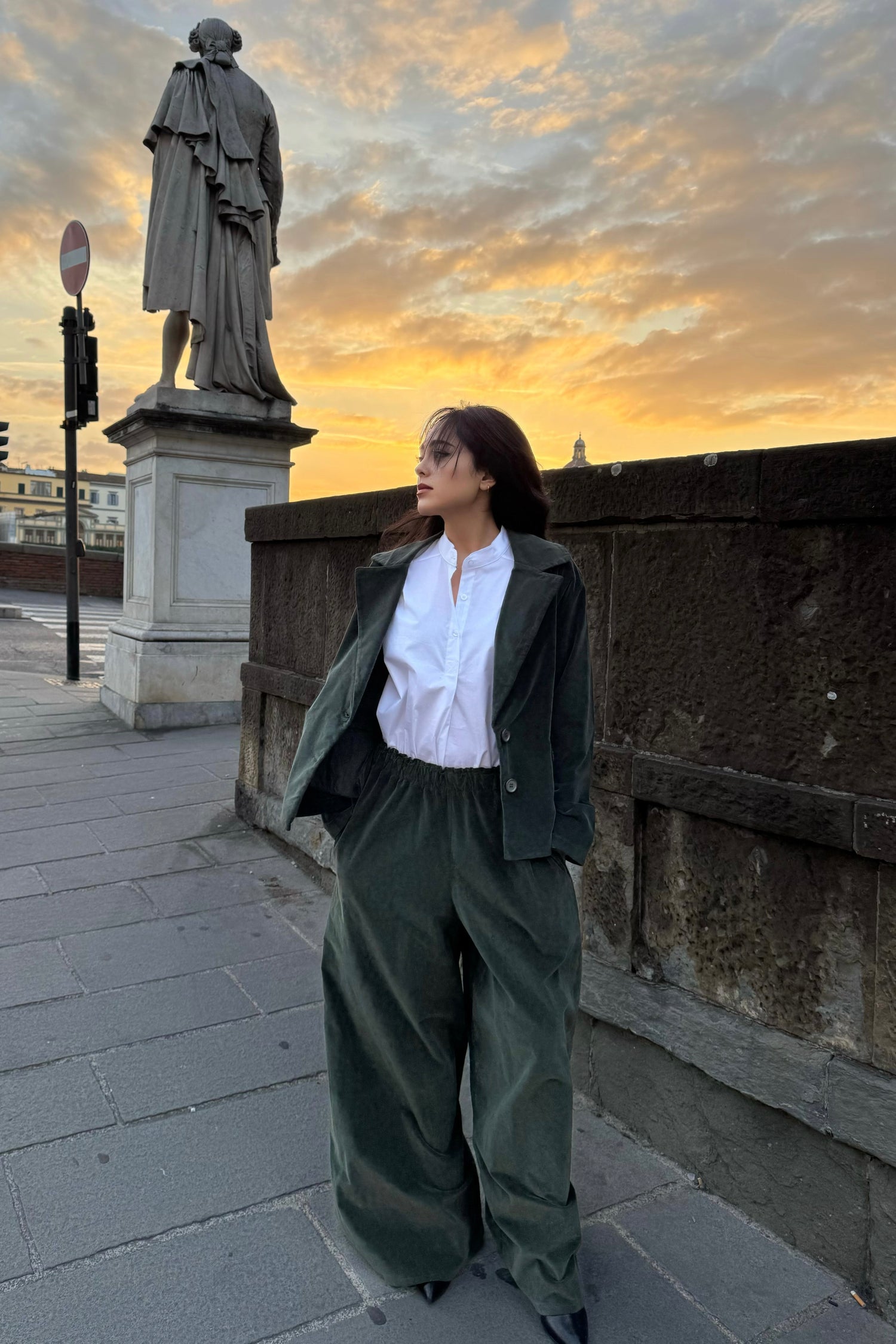 Pantalone Palazzo Velluto Liscio