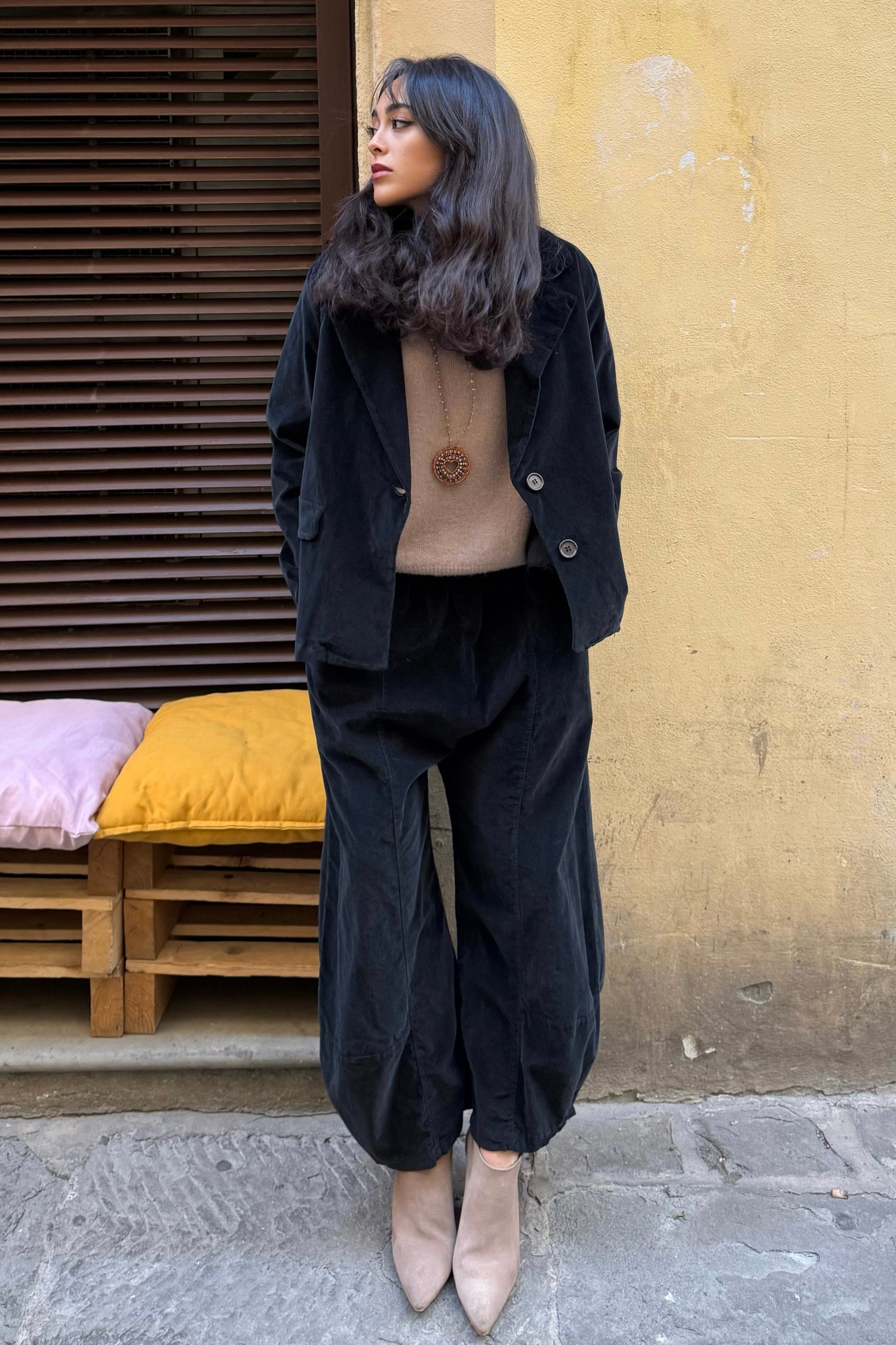 Blazer Svasato Velluto Liscio