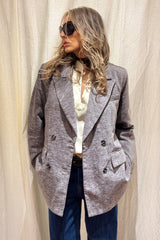 Blazer Doppiopetto Velluto Fiammato