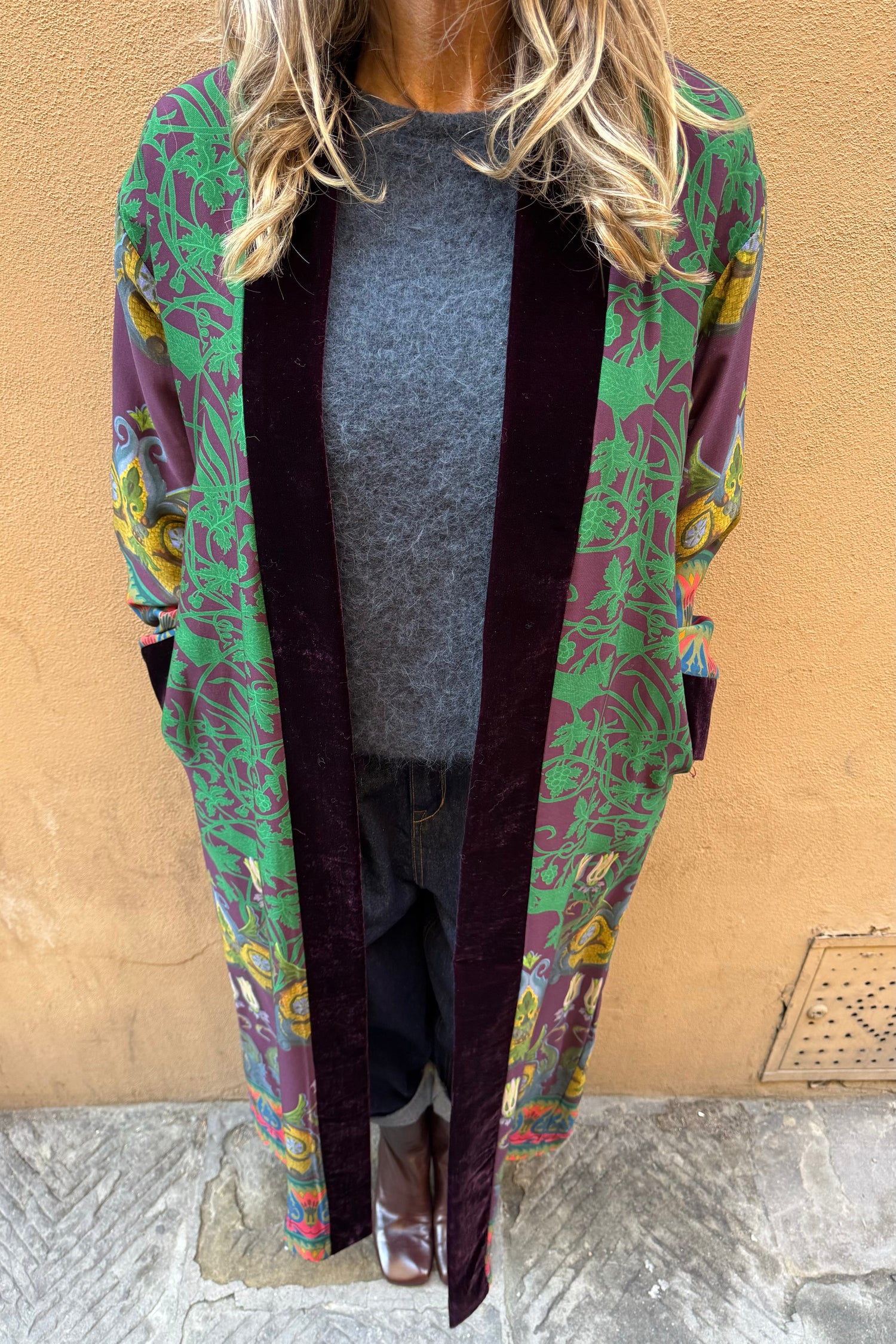 Kimono Fantasia bordo velluto
