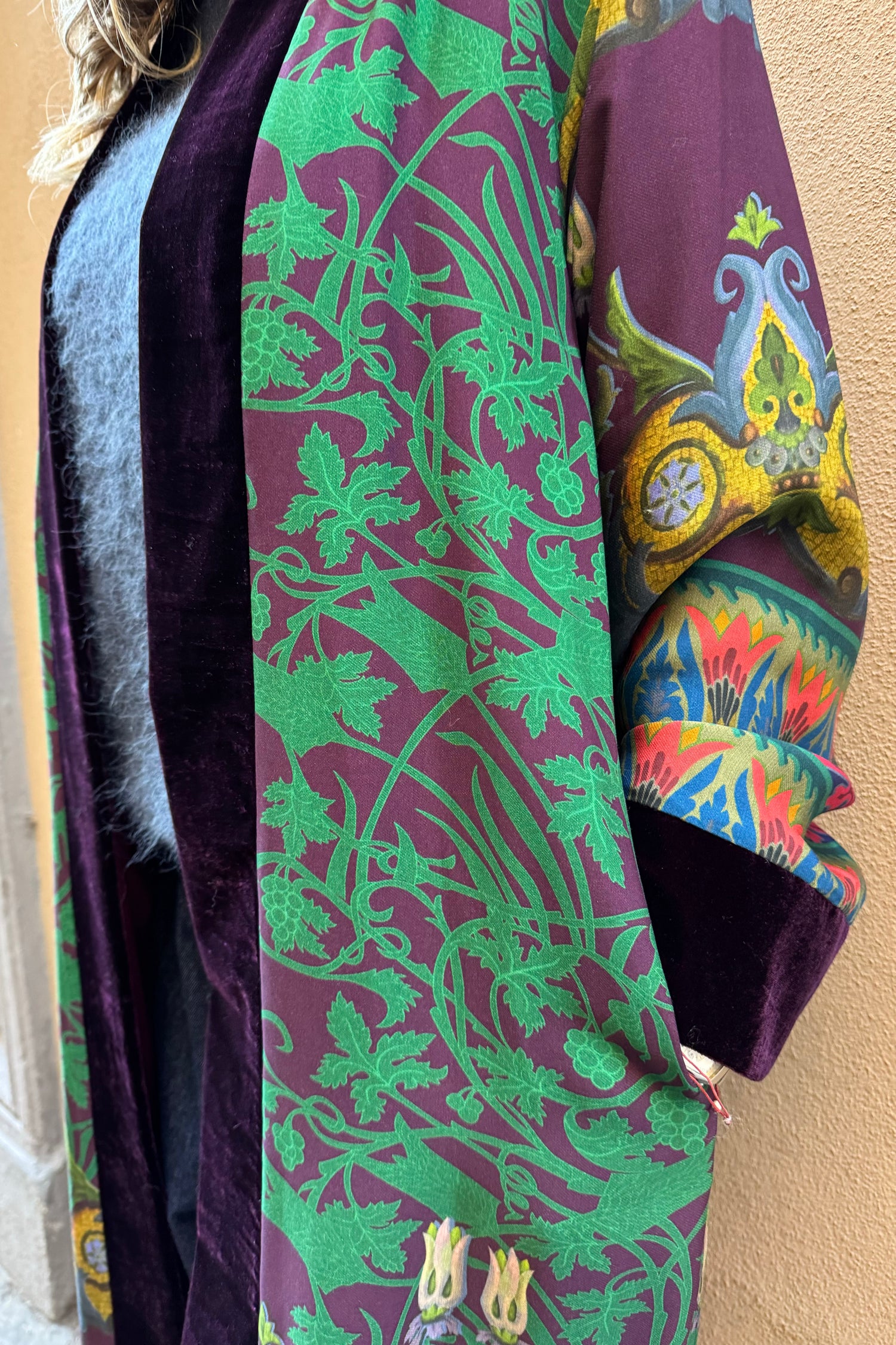 Kimono Fantasia bordo velluto