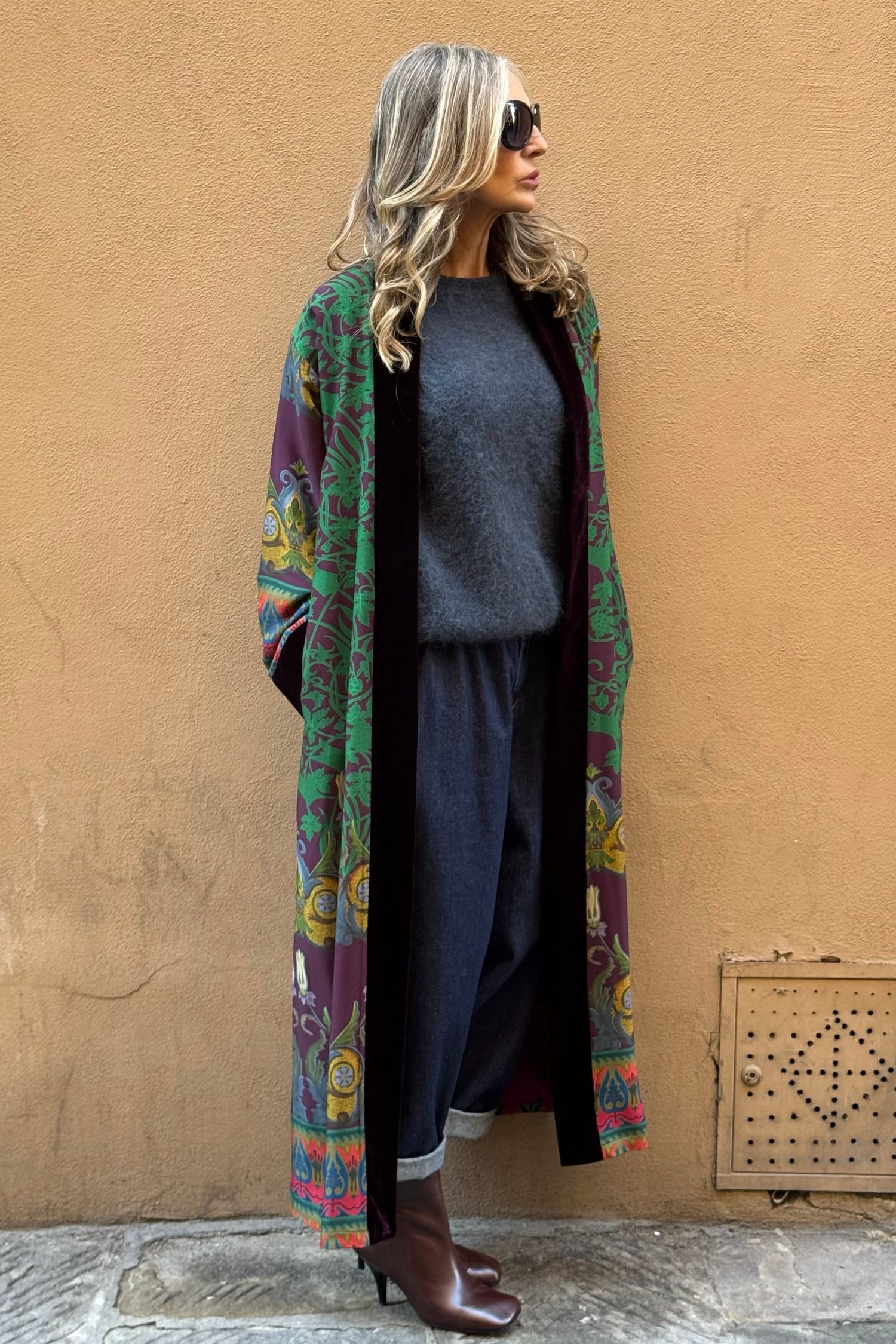 Kimono Fantasia bordo velluto