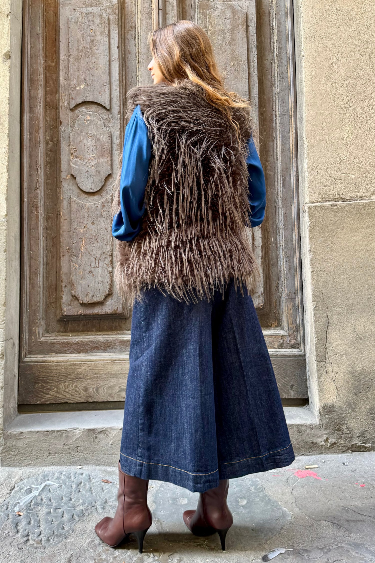 Gilet Eco Pelliccia Piumato