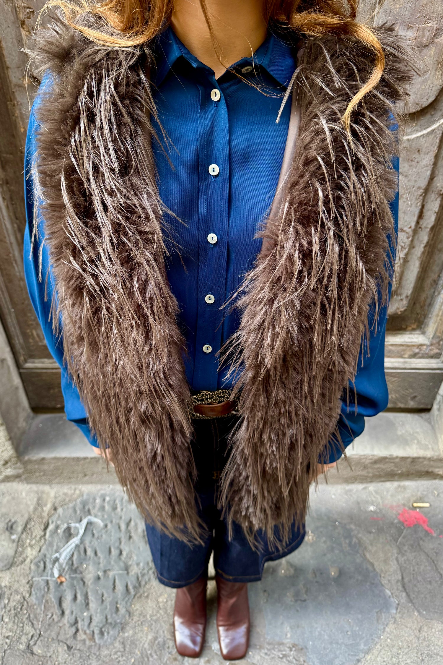 Gilet Eco Pelliccia Piumato