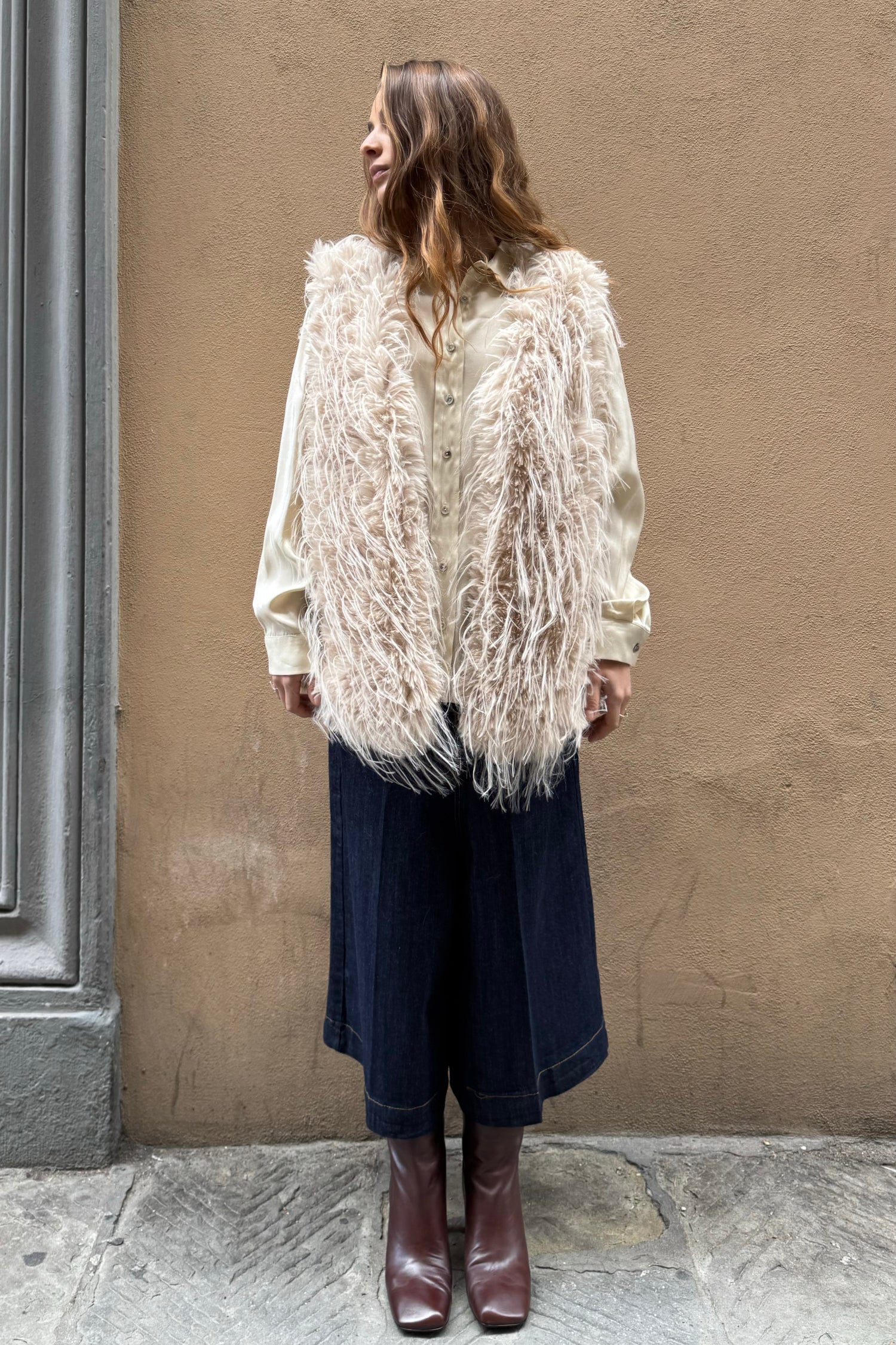 Gilet Eco Pelliccia Piumato
