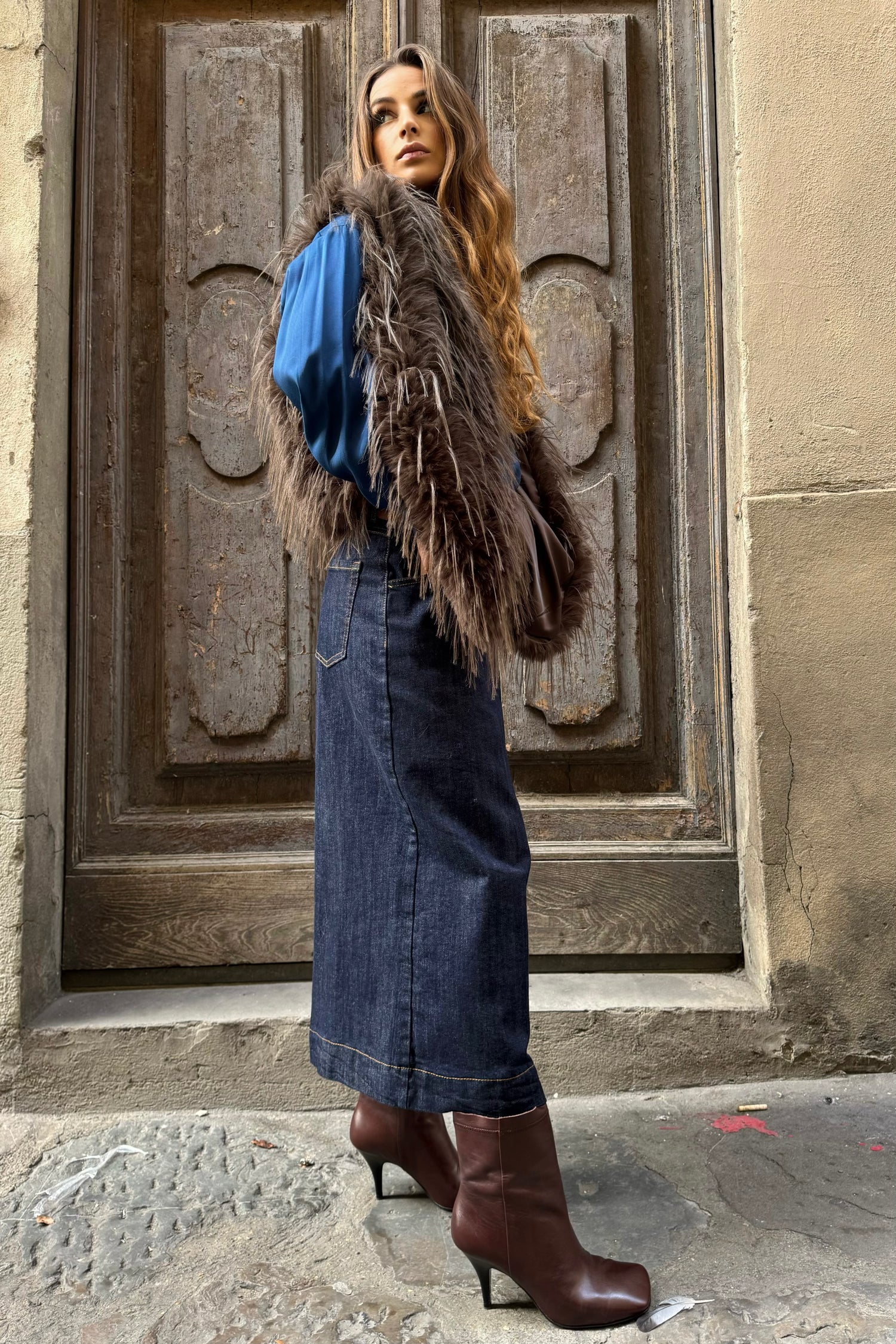 Gilet Eco Pelliccia Piumato