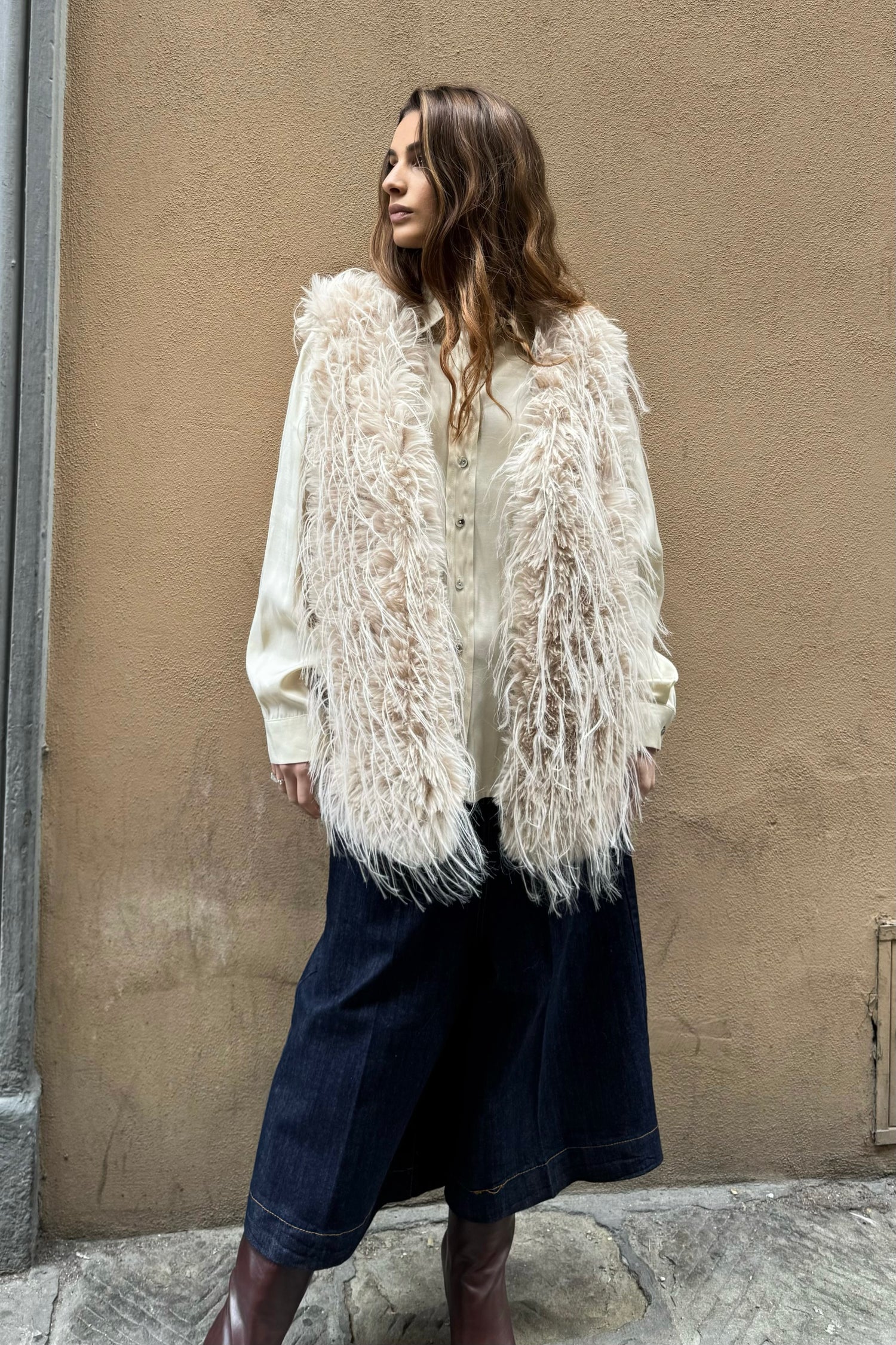 Gilet Eco Pelliccia Piumato