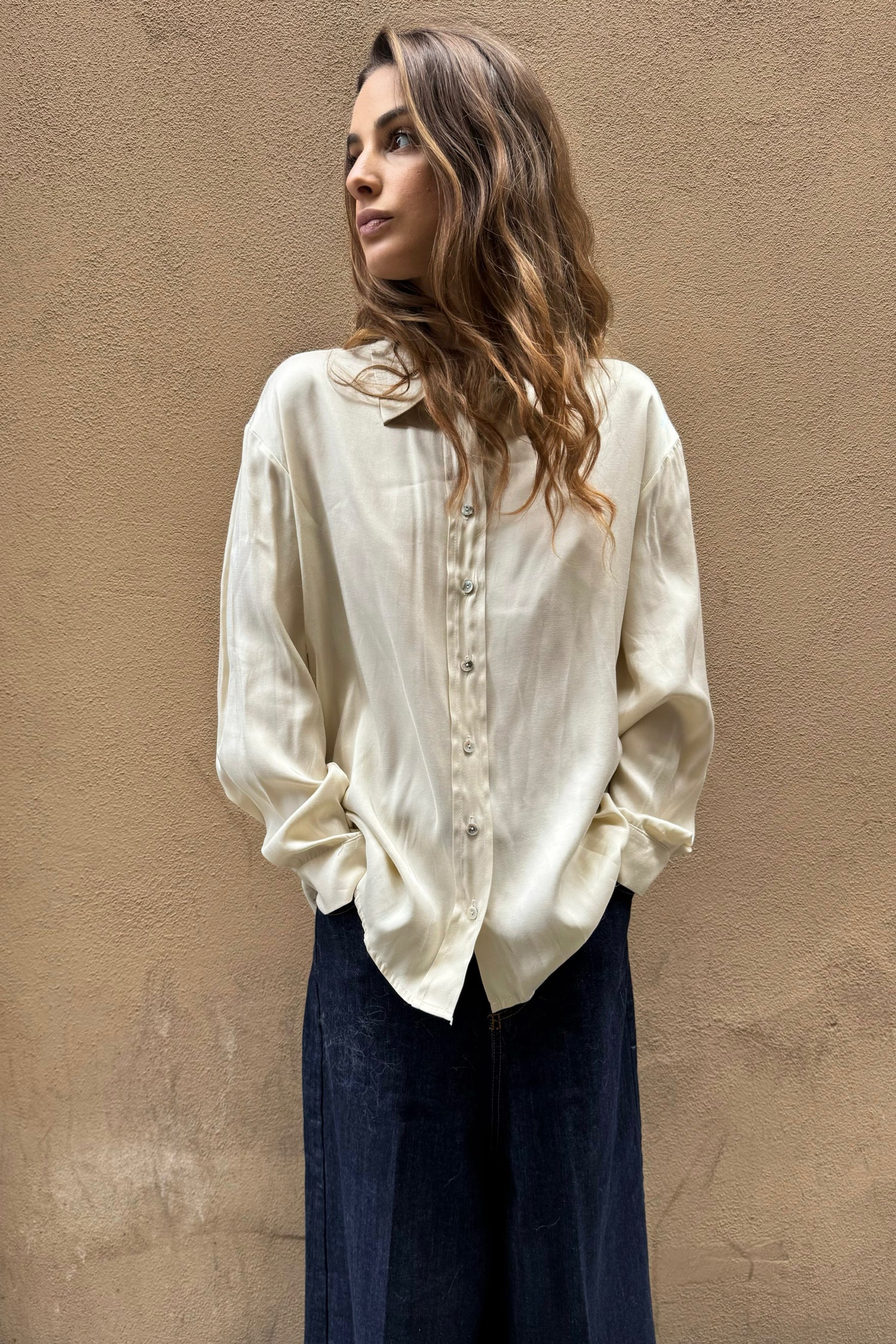 Camicia Viscosa Tinta Unita