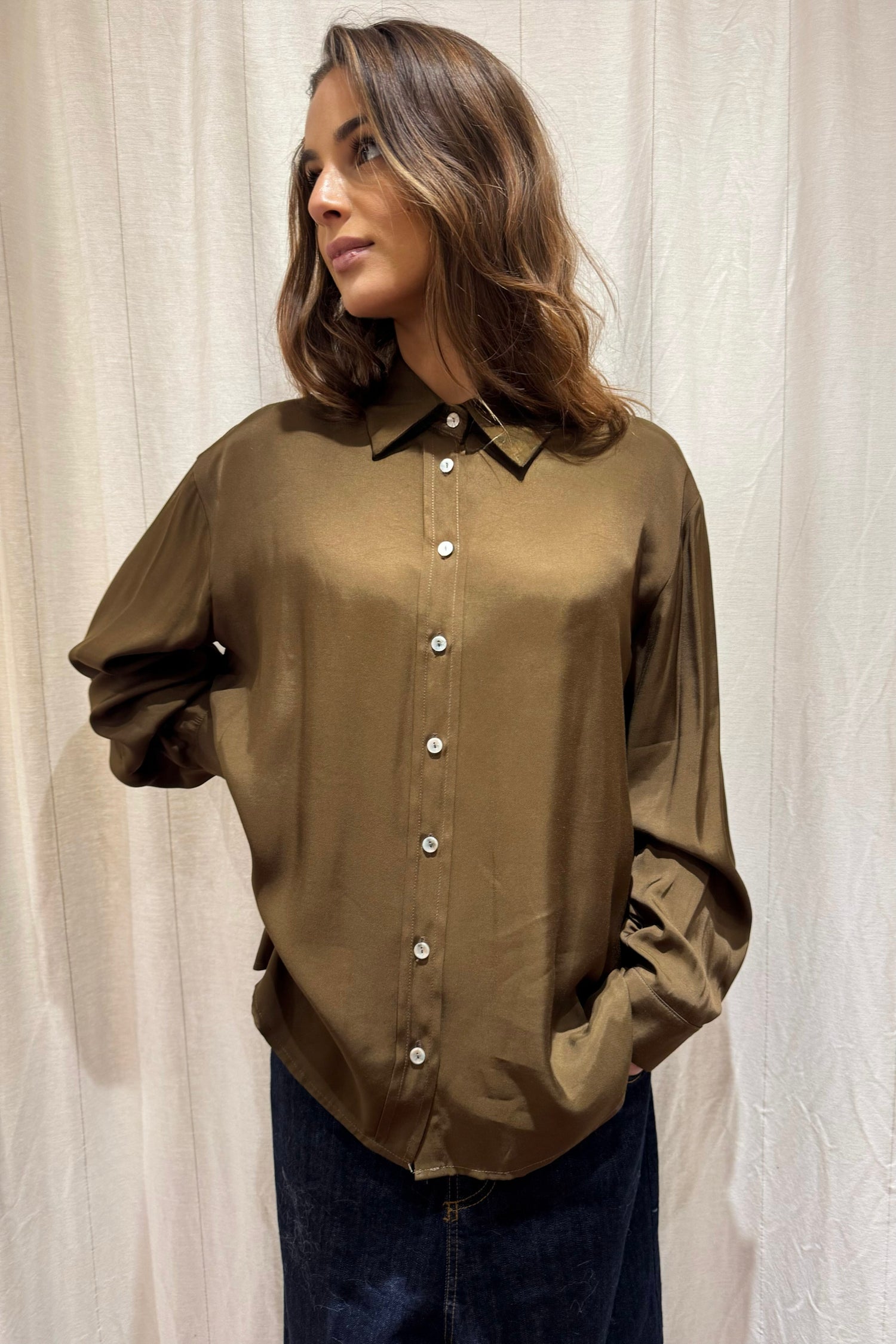 Camicia Viscosa Tinta Unita